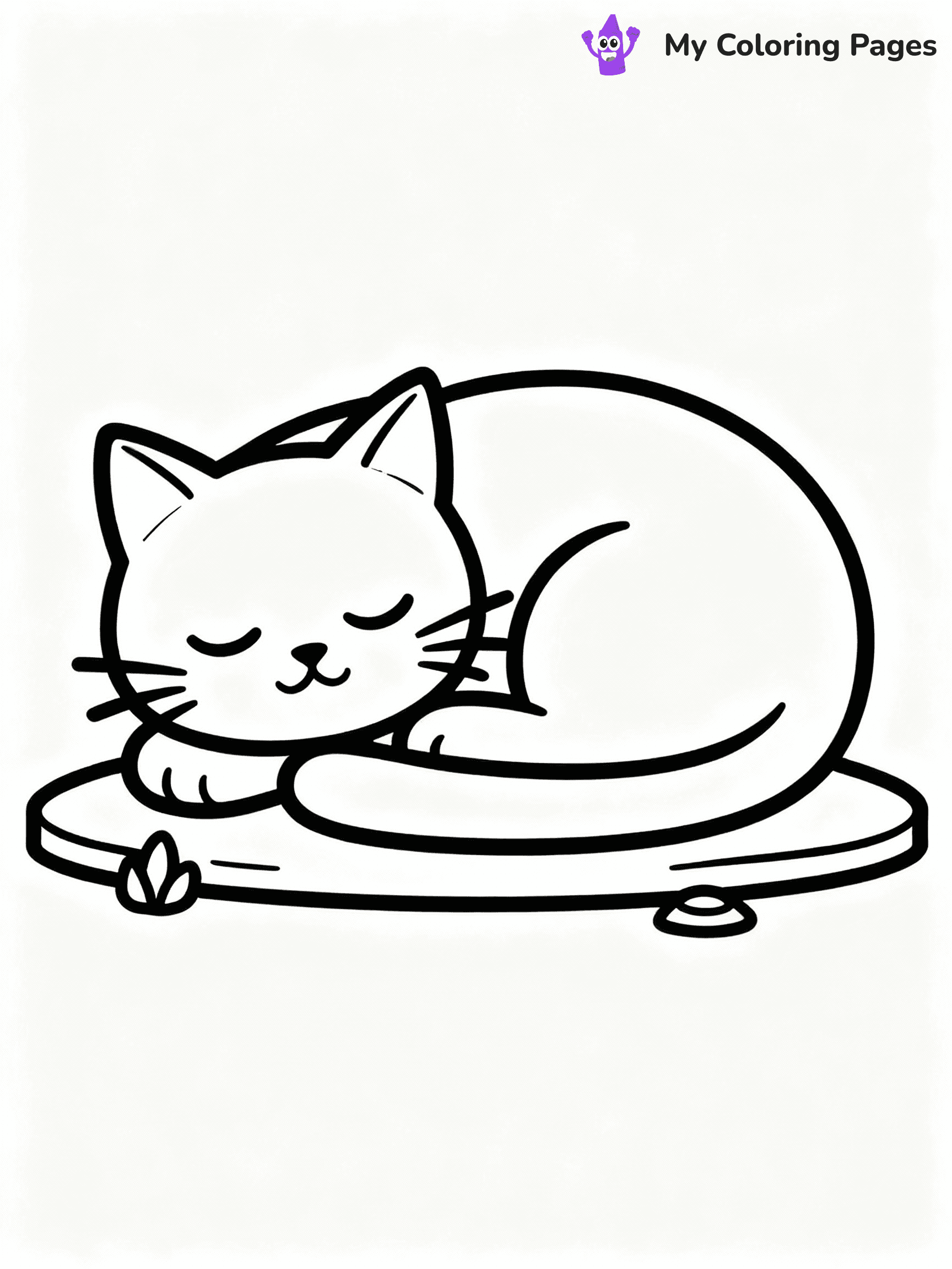 ⚠️ CRITICAL REQUIREMENT - ABSOLUTE BLACK AND WHITE ONLY ⚠️
This MUST be a BLACK AND WHITE line drawing ONLY. NO COLORS whatsoever.
- ONLY pure black lines (#000000) on pure white background (#FFFFFF)
- ABSOLUTELY NO colors, NO shading, NO gradients, NO grayscale
- If there are ANY colors in the output, the image is REJECTED
- This is a COLORING PAGE - meant to be COLORED IN by children
- The output must be UNCOLORED line art ready for coloring
⚠️ SUBJECT TO DRAW: Cute cat from cat-themed illustrations curled up sleeping. Important: PURE OUTLINES. NO FILLS, COLOR, SHADING, OR GREYSCALE. WHITE BACKGROUND.
(REMEMBER: Output must be BLACK AND WHITE line art only, NOT colored!)
# Flat, Friendly Cartoon Line-Art Coloring Page
You are generating a **pure black-and-white binary image** of a child-friendly cartoon scene combining characters and background scenery in one cohesive composition.
## Rendering Rules (Strict)
- Only two colors: pure black (#000000) outlines and pure white (#FFFFFF) background.
- No grayscale, shading, gradients, tints, fills, transparency, or partial pixels.
- No antialiasing or blended edges; every pixel is 100% black or white.
- No solid black fills inside shapes — all areas inside outlines must remain white.
- No dark clothing areas or filled tone blocks; all garments outlined only.
- No shadows, textures, lighting, or tonal variations.
- Must look like flat binary vector line-art for coloring pages.
## Drawing & Composition
- **Medium, consistent line weight**; clean closed outlines easy to color inside.
- **Flat, simple, child-friendly design** — no realism or 3D depth.
- Characters are **grounded on a surface**, centered and large.
- **Balanced composition** with clear silhouettes and minimal props.
## Scenery & Style
- Landmarks (e.g., mosque, CN Tower) and scenery (trees, benches, waves) drawn with **black outlines only.**
- For real-world figures, teams, or places, show accurate details using only black outlines—no text or logos. Use distinctive uniform patterns, abstract symbols, and landmark silhouettes to convey identity.
- Keep **consistent perspective**; no floating elements.
- **Style:** whimsical **Doodle Art Alley** — rounded, friendly outlines.
- May adapt shapes from **Crayola, Disney, Peppa Pig, Cocomelon** — *by shape only, never color.*
- Final output: **flat, crisp, binary (#000000/#FFFFFF)**, **no filled color or background text.**
EXTREMELYE IMPORTANT:
- PURE BINARY LINE-ART; NO FILLS (HAIR/CLOTHES/SKIN), SHADING, OR GREY.
- NO SHADING, COLOR. MUST BE WHITE BACKGROUND.
⚠️ FINAL REMINDER: Draw the subject "Cute cat from cat-themed illustrations curled up sleeping. Important: PURE OUTLINES. NO FILLS, COLOR, SHADING, OR GREYSCALE. WHITE BACKGROUND." as BLACK AND WHITE line art. Zero colors in output.