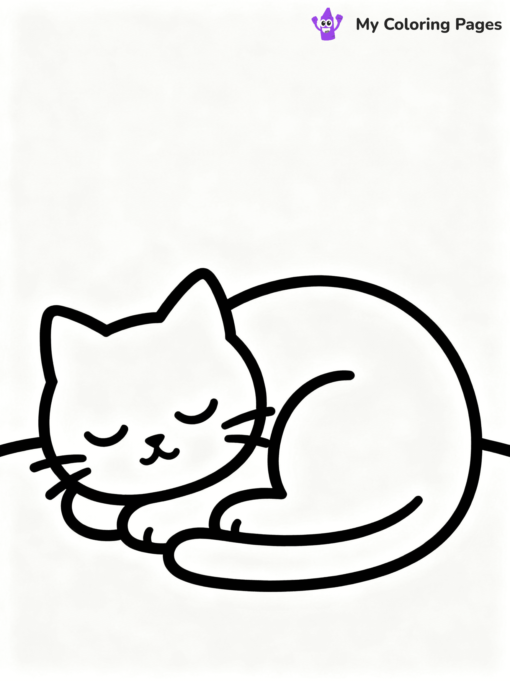 ⚠️ CRITICAL REQUIREMENT - ABSOLUTE BLACK AND WHITE ONLY ⚠️
This MUST be a BLACK AND WHITE line drawing ONLY. NO COLORS whatsoever.
- ONLY pure black lines (#000000) on pure white background (#FFFFFF)
- ABSOLUTELY NO colors, NO shading, NO gradients, NO grayscale
- If there are ANY colors in the output, the image is REJECTED
- This is a COLORING PAGE - meant to be COLORED IN by children
- The output must be UNCOLORED line art ready for coloring
⚠️ SUBJECT TO DRAW: Cute cat from cat-themed illustrations curled up sleeping. Important: PURE OUTLINES. NO FILLS, COLOR, SHADING, OR GREYSCALE. WHITE BACKGROUND.
(REMEMBER: Output must be BLACK AND WHITE line art only, NOT colored!)
# Flat, Friendly Cartoon Line-Art Coloring Page
You are generating a **pure black-and-white binary image** of a child-friendly cartoon scene combining characters and background scenery in one cohesive composition.
## Rendering Rules (Strict)
- Only two colors: pure black (#000000) outlines and pure white (#FFFFFF) background.
- No grayscale, shading, gradients, tints, fills, transparency, or partial pixels.
- No antialiasing or blended edges; every pixel is 100% black or white.
- No solid black fills inside shapes — all areas inside outlines must remain white.
- No dark clothing areas or filled tone blocks; all garments outlined only.
- No shadows, textures, lighting, or tonal variations.
- Must look like flat binary vector line-art for coloring pages.
## Drawing & Composition
- **Medium, consistent line weight**; clean closed outlines easy to color inside.
- **Flat, simple, child-friendly design** — no realism or 3D depth.
- Characters are **grounded on a surface**, centered and large.
- **Balanced composition** with clear silhouettes and minimal props.
## Scenery & Style
- Landmarks (e.g., mosque, CN Tower) and scenery (trees, benches, waves) drawn with **black outlines only.**
- For real-world figures, teams, or places, show accurate details using only black outlines—no text or logos. Use distinctive uniform patterns, abstract symbols, and landmark silhouettes to convey identity.
- Keep **consistent perspective**; no floating elements.
- **Style:** whimsical **Doodle Art Alley** — rounded, friendly outlines.
- May adapt shapes from **Crayola, Disney, Peppa Pig, Cocomelon** — *by shape only, never color.*
- Final output: **flat, crisp, binary (#000000/#FFFFFF)**, **no filled color or background text.**
EXTREMELYE IMPORTANT:
- PURE BINARY LINE-ART; NO FILLS (HAIR/CLOTHES/SKIN), SHADING, OR GREY.
- NO SHADING, COLOR. MUST BE WHITE BACKGROUND.
⚠️ FINAL REMINDER: Draw the subject "Cute cat from cat-themed illustrations curled up sleeping. Important: PURE OUTLINES. NO FILLS, COLOR, SHADING, OR GREYSCALE. WHITE BACKGROUND." as BLACK AND WHITE line art. Zero colors in output.