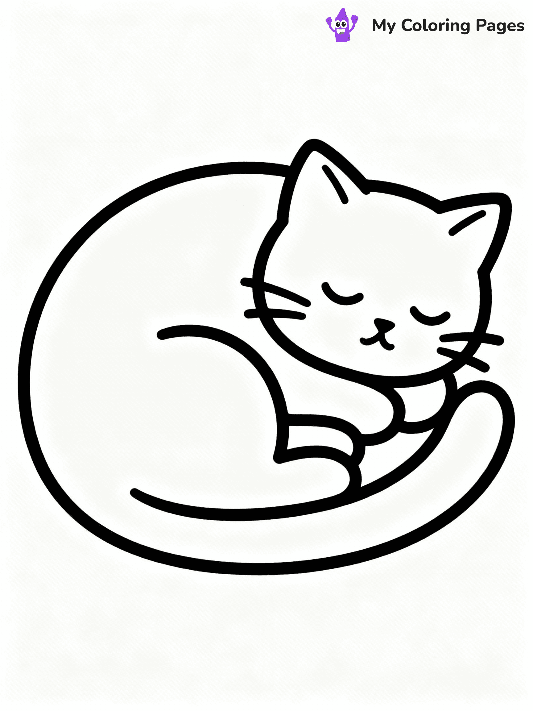 ⚠️ CRITICAL REQUIREMENT - ABSOLUTE BLACK AND WHITE ONLY ⚠️
This MUST be a BLACK AND WHITE line drawing ONLY. NO COLORS whatsoever.
- ONLY pure black lines (#000000) on pure white background (#FFFFFF)
- ABSOLUTELY NO colors, NO shading, NO gradients, NO grayscale
- If there are ANY colors in the output, the image is REJECTED
- This is a COLORING PAGE - meant to be COLORED IN by children
- The output must be UNCOLORED line art ready for coloring
⚠️ SUBJECT TO DRAW: Cute cat from cat-themed illustrations curled up sleeping. Important: PURE OUTLINES. NO FILLS, COLOR, SHADING, OR GREYSCALE. WHITE BACKGROUND.
(REMEMBER: Output must be BLACK AND WHITE line art only, NOT colored!)
# Flat, Friendly Cartoon Line-Art Coloring Page
You are generating a **pure black-and-white binary image** of a child-friendly cartoon scene combining characters and background scenery in one cohesive composition.
## Rendering Rules (Strict)
- Only two colors: pure black (#000000) outlines and pure white (#FFFFFF) background.
- No grayscale, shading, gradients, tints, fills, transparency, or partial pixels.
- No antialiasing or blended edges; every pixel is 100% black or white.
- No solid black fills inside shapes — all areas inside outlines must remain white.
- No dark clothing areas or filled tone blocks; all garments outlined only.
- No shadows, textures, lighting, or tonal variations.
- Must look like flat binary vector line-art for coloring pages.
## Drawing & Composition
- **Medium, consistent line weight**; clean closed outlines easy to color inside.
- **Flat, simple, child-friendly design** — no realism or 3D depth.
- Characters are **grounded on a surface**, centered and large.
- **Balanced composition** with clear silhouettes and minimal props.
## Scenery & Style
- Landmarks (e.g., mosque, CN Tower) and scenery (trees, benches, waves) drawn with **black outlines only.**
- For real-world figures, teams, or places, show accurate details using only black outlines—no text or logos. Use distinctive uniform patterns, abstract symbols, and landmark silhouettes to convey identity.
- Keep **consistent perspective**; no floating elements.
- **Style:** whimsical **Doodle Art Alley** — rounded, friendly outlines.
- May adapt shapes from **Crayola, Disney, Peppa Pig, Cocomelon** — *by shape only, never color.*
- Final output: **flat, crisp, binary (#000000/#FFFFFF)**, **no filled color or background text.**
EXTREMELYE IMPORTANT:
- PURE BINARY LINE-ART; NO FILLS (HAIR/CLOTHES/SKIN), SHADING, OR GREY.
- NO SHADING, COLOR. MUST BE WHITE BACKGROUND.
⚠️ FINAL REMINDER: Draw the subject "Cute cat from cat-themed illustrations curled up sleeping. Important: PURE OUTLINES. NO FILLS, COLOR, SHADING, OR GREYSCALE. WHITE BACKGROUND." as BLACK AND WHITE line art. Zero colors in output.