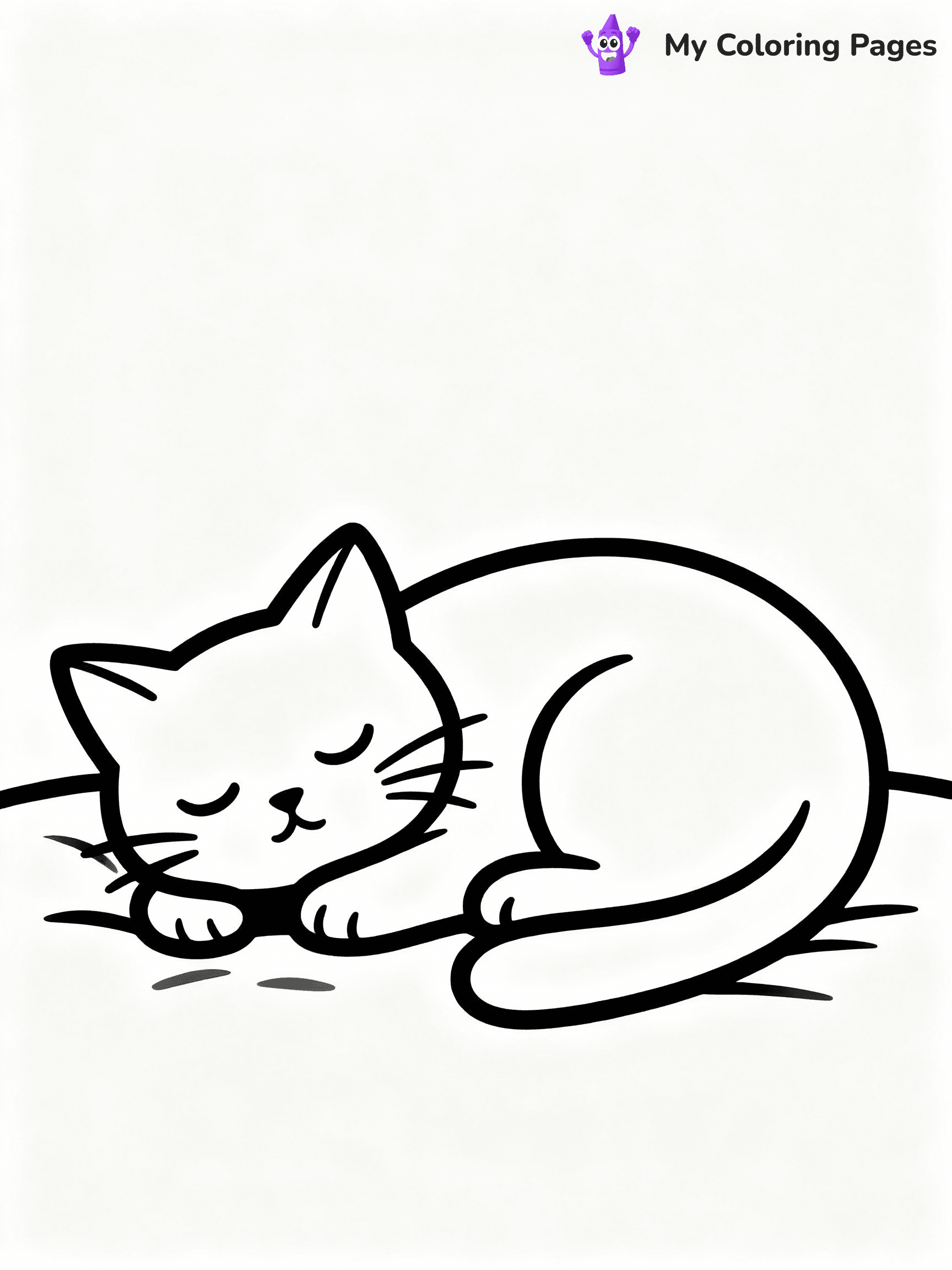 ⚠️ CRITICAL REQUIREMENT - ABSOLUTE BLACK AND WHITE ONLY ⚠️
This MUST be a BLACK AND WHITE line drawing ONLY. NO COLORS whatsoever.
- ONLY pure black lines (#000000) on pure white background (#FFFFFF)
- ABSOLUTELY NO colors, NO shading, NO gradients, NO grayscale
- If there are ANY colors in the output, the image is REJECTED
- This is a COLORING PAGE - meant to be COLORED IN by children
- The output must be UNCOLORED line art ready for coloring
⚠️ SUBJECT TO DRAW: Cute cat from cat-themed illustrations curled up sleeping. Important: PURE OUTLINES. NO FILLS, COLOR, SHADING, OR GREYSCALE. WHITE BACKGROUND.
(REMEMBER: Output must be BLACK AND WHITE line art only, NOT colored!)
# Flat, Friendly Cartoon Line-Art Coloring Page
You are generating a **pure black-and-white binary image** of a child-friendly cartoon scene combining characters and background scenery in one cohesive composition.
## Rendering Rules (Strict)
- Only two colors: pure black (#000000) outlines and pure white (#FFFFFF) background.
- No grayscale, shading, gradients, tints, fills, transparency, or partial pixels.
- No antialiasing or blended edges; every pixel is 100% black or white.
- No solid black fills inside shapes — all areas inside outlines must remain white.
- No dark clothing areas or filled tone blocks; all garments outlined only.
- No shadows, textures, lighting, or tonal variations.
- Must look like flat binary vector line-art for coloring pages.
## Drawing & Composition
- **Medium, consistent line weight**; clean closed outlines easy to color inside.
- **Flat, simple, child-friendly design** — no realism or 3D depth.
- Characters are **grounded on a surface**, centered and large.
- **Balanced composition** with clear silhouettes and minimal props.
## Scenery & Style
- Landmarks (e.g., mosque, CN Tower) and scenery (trees, benches, waves) drawn with **black outlines only.**
- For real-world figures, teams, or places, show accurate details using only black outlines—no text or logos. Use distinctive uniform patterns, abstract symbols, and landmark silhouettes to convey identity.
- Keep **consistent perspective**; no floating elements.
- **Style:** whimsical **Doodle Art Alley** — rounded, friendly outlines.
- May adapt shapes from **Crayola, Disney, Peppa Pig, Cocomelon** — *by shape only, never color.*
- Final output: **flat, crisp, binary (#000000/#FFFFFF)**, **no filled color or background text.**
EXTREMELYE IMPORTANT:
- PURE BINARY LINE-ART; NO FILLS (HAIR/CLOTHES/SKIN), SHADING, OR GREY.
- NO SHADING, COLOR. MUST BE WHITE BACKGROUND.
⚠️ FINAL REMINDER: Draw the subject "Cute cat from cat-themed illustrations curled up sleeping. Important: PURE OUTLINES. NO FILLS, COLOR, SHADING, OR GREYSCALE. WHITE BACKGROUND." as BLACK AND WHITE line art. Zero colors in output.