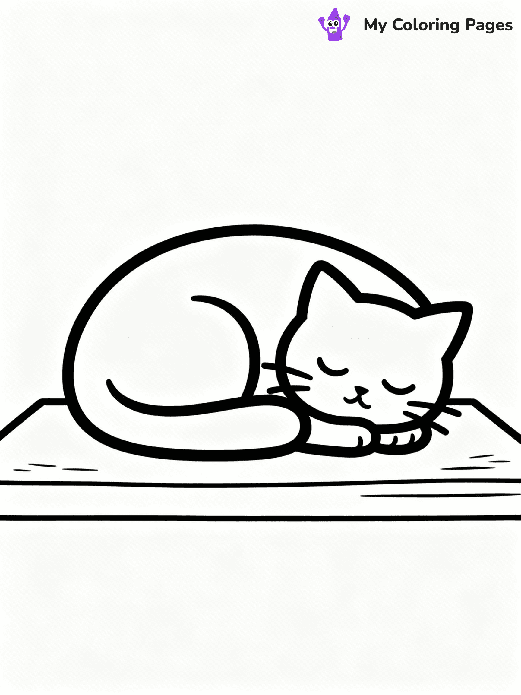 ⚠️ CRITICAL REQUIREMENT - ABSOLUTE BLACK AND WHITE ONLY ⚠️
This MUST be a BLACK AND WHITE line drawing ONLY. NO COLORS whatsoever.
- ONLY pure black lines (#000000) on pure white background (#FFFFFF)
- ABSOLUTELY NO colors, NO shading, NO gradients, NO grayscale
- If there are ANY colors in the output, the image is REJECTED
- This is a COLORING PAGE - meant to be COLORED IN by children
- The output must be UNCOLORED line art ready for coloring
⚠️ SUBJECT TO DRAW: Cute cat from cat-themed illustrations curled up sleeping. Important: PURE OUTLINES. NO FILLS, COLOR, SHADING, OR GREYSCALE. WHITE BACKGROUND.
(REMEMBER: Output must be BLACK AND WHITE line art only, NOT colored!)
# Flat, Friendly Cartoon Line-Art Coloring Page
You are generating a **pure black-and-white binary image** of a child-friendly cartoon scene combining characters and background scenery in one cohesive composition.
## Rendering Rules (Strict)
- Only two colors: pure black (#000000) outlines and pure white (#FFFFFF) background.
- No grayscale, shading, gradients, tints, fills, transparency, or partial pixels.
- No antialiasing or blended edges; every pixel is 100% black or white.
- No solid black fills inside shapes — all areas inside outlines must remain white.
- No dark clothing areas or filled tone blocks; all garments outlined only.
- No shadows, textures, lighting, or tonal variations.
- Must look like flat binary vector line-art for coloring pages.
## Drawing & Composition
- **Medium, consistent line weight**; clean closed outlines easy to color inside.
- **Flat, simple, child-friendly design** — no realism or 3D depth.
- Characters are **grounded on a surface**, centered and large.
- **Balanced composition** with clear silhouettes and minimal props.
## Scenery & Style
- Landmarks (e.g., mosque, CN Tower) and scenery (trees, benches, waves) drawn with **black outlines only.**
- For real-world figures, teams, or places, show accurate details using only black outlines—no text or logos. Use distinctive uniform patterns, abstract symbols, and landmark silhouettes to convey identity.
- Keep **consistent perspective**; no floating elements.
- **Style:** whimsical **Doodle Art Alley** — rounded, friendly outlines.
- May adapt shapes from **Crayola, Disney, Peppa Pig, Cocomelon** — *by shape only, never color.*
- Final output: **flat, crisp, binary (#000000/#FFFFFF)**, **no filled color or background text.**
EXTREMELYE IMPORTANT:
- PURE BINARY LINE-ART; NO FILLS (HAIR/CLOTHES/SKIN), SHADING, OR GREY.
- NO SHADING, COLOR. MUST BE WHITE BACKGROUND.
⚠️ FINAL REMINDER: Draw the subject "Cute cat from cat-themed illustrations curled up sleeping. Important: PURE OUTLINES. NO FILLS, COLOR, SHADING, OR GREYSCALE. WHITE BACKGROUND." as BLACK AND WHITE line art. Zero colors in output.