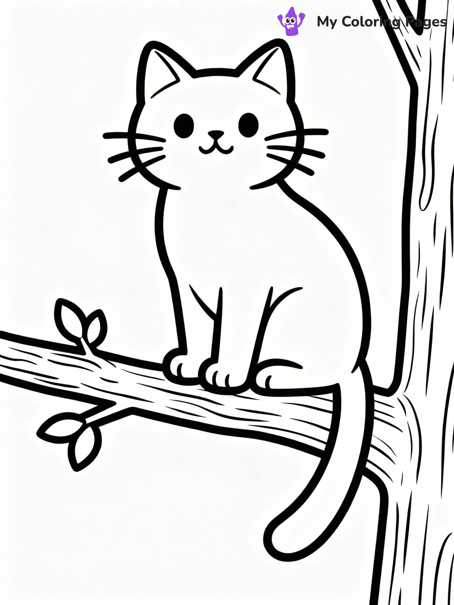 ⚠️ CRITICAL REQUIREMENT - ABSOLUTE BLACK AND WHITE ONLY ⚠️
This MUST be a BLACK AND WHITE line drawing ONLY. NO COLORS whatsoever.
- ONLY pure black lines (#000000) on pure white background (#FFFFFF)
- ABSOLUTELY NO colors, NO shading, NO gradients, NO grayscale
- If there are ANY colors in the output, the image is REJECTED
- This is a COLORING PAGE - meant to be COLORED IN by children
- The output must be UNCOLORED line art ready for coloring
⚠️ SUBJECT TO DRAW: Cat perched on a tree branch. Important: PURE OUTLINES. NO FILLS, COLOR, SHADING, OR GREYSCALE. WHITE BACKGROUND.
(REMEMBER: Output must be BLACK AND WHITE line art only, NOT colored!)
# Flat, Friendly Cartoon Line-Art Coloring Page
You are generating a **pure black-and-white binary image** of a child-friendly cartoon scene combining characters and background scenery in one cohesive composition.
## Rendering Rules (Strict)
- Only two colors: pure black (#000000) outlines and pure white (#FFFFFF) background.
- No grayscale, shading, gradients, tints, fills, transparency, or partial pixels.
- No antialiasing or blended edges; every pixel is 100% black or white.
- No solid black fills inside shapes — all areas inside outlines must remain white.
- No dark clothing areas or filled tone blocks; all garments outlined only.
- No shadows, textures, lighting, or tonal variations.
- Must look like flat binary vector line-art for coloring pages.
## Drawing & Composition
- **Medium, consistent line weight**; clean closed outlines easy to color inside.
- **Flat, simple, child-friendly design** — no realism or 3D depth.
- Characters are **grounded on a surface**, centered and large.
- **Balanced composition** with clear silhouettes and minimal props.
## Scenery & Style
- Landmarks (e.g., mosque, CN Tower) and scenery (trees, benches, waves) drawn with **black outlines only.**
- For real-world figures, teams, or places, show accurate details using only black outlines—no text or logos. Use distinctive uniform patterns, abstract symbols, and landmark silhouettes to convey identity.
- Keep **consistent perspective**; no floating elements.
- **Style:** whimsical **Doodle Art Alley** — rounded, friendly outlines.
- May adapt shapes from **Crayola, Disney, Peppa Pig, Cocomelon** — *by shape only, never color.*
- Final output: **flat, crisp, binary (#000000/#FFFFFF)**, **no filled color or background text.**
EXTREMELYE IMPORTANT:
- PURE BINARY LINE-ART; NO FILLS (HAIR/CLOTHES/SKIN), SHADING, OR GREY.
- NO SHADING, COLOR. MUST BE WHITE BACKGROUND.
⚠️ FINAL REMINDER: Draw the subject "Cat perched on a tree branch. Important: PURE OUTLINES. NO FILLS, COLOR, SHADING, OR GREYSCALE. WHITE BACKGROUND." as BLACK AND WHITE line art. Zero colors in output.