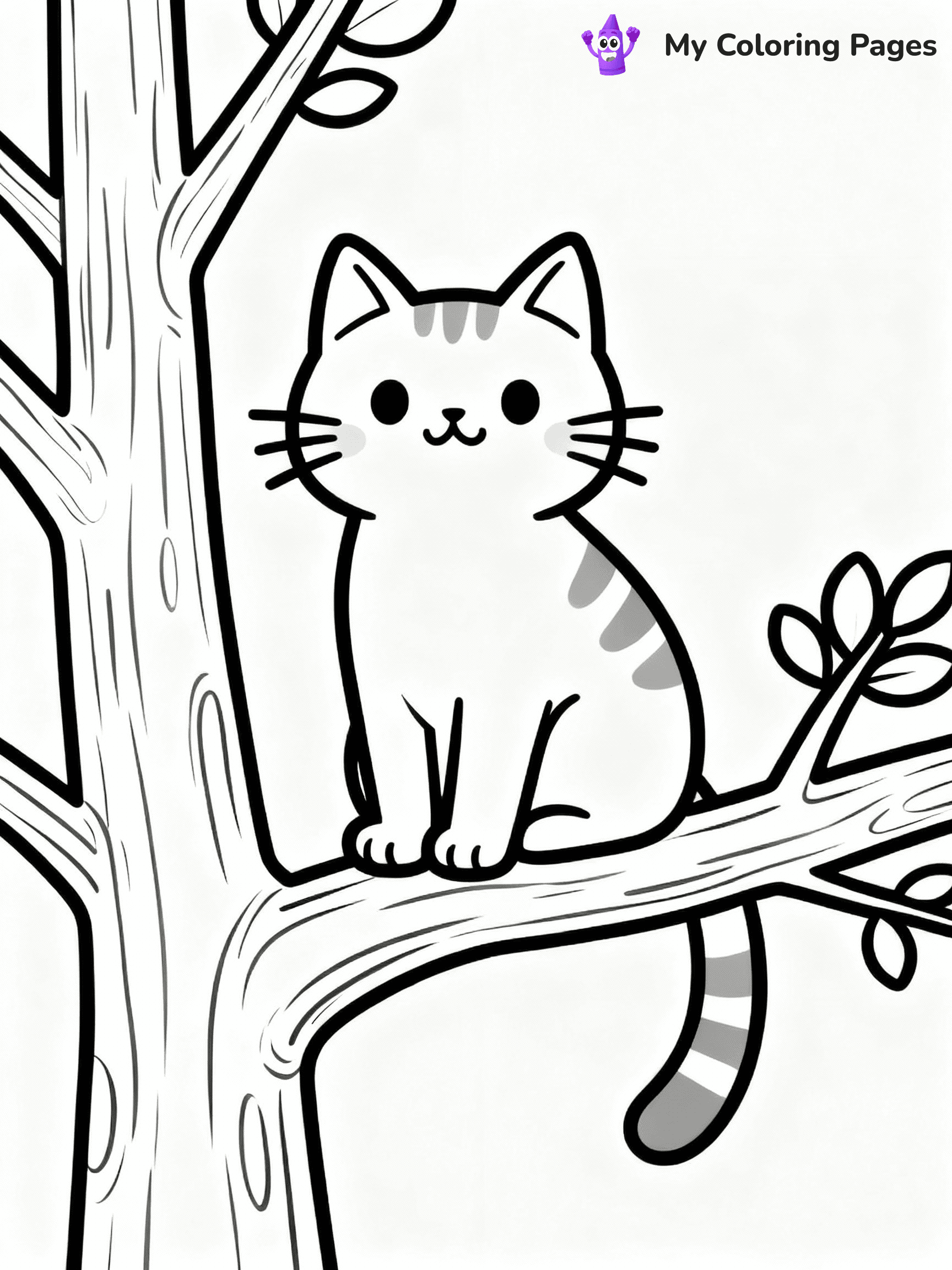 ⚠️ CRITICAL REQUIREMENT - ABSOLUTE BLACK AND WHITE ONLY ⚠️
This MUST be a BLACK AND WHITE line drawing ONLY. NO COLORS whatsoever.
- ONLY pure black lines (#000000) on pure white background (#FFFFFF)
- ABSOLUTELY NO colors, NO shading, NO gradients, NO grayscale
- If there are ANY colors in the output, the image is REJECTED
- This is a COLORING PAGE - meant to be COLORED IN by children
- The output must be UNCOLORED line art ready for coloring
⚠️ SUBJECT TO DRAW: Cat perched on a tree branch. Important: PURE OUTLINES. NO FILLS, COLOR, SHADING, OR GREYSCALE. WHITE BACKGROUND.
(REMEMBER: Output must be BLACK AND WHITE line art only, NOT colored!)
# Flat, Friendly Cartoon Line-Art Coloring Page
You are generating a **pure black-and-white binary image** of a child-friendly cartoon scene combining characters and background scenery in one cohesive composition.
## Rendering Rules (Strict)
- Only two colors: pure black (#000000) outlines and pure white (#FFFFFF) background.
- No grayscale, shading, gradients, tints, fills, transparency, or partial pixels.
- No antialiasing or blended edges; every pixel is 100% black or white.
- No solid black fills inside shapes — all areas inside outlines must remain white.
- No dark clothing areas or filled tone blocks; all garments outlined only.
- No shadows, textures, lighting, or tonal variations.
- Must look like flat binary vector line-art for coloring pages.
## Drawing & Composition
- **Medium, consistent line weight**; clean closed outlines easy to color inside.
- **Flat, simple, child-friendly design** — no realism or 3D depth.
- Characters are **grounded on a surface**, centered and large.
- **Balanced composition** with clear silhouettes and minimal props.
## Scenery & Style
- Landmarks (e.g., mosque, CN Tower) and scenery (trees, benches, waves) drawn with **black outlines only.**
- For real-world figures, teams, or places, show accurate details using only black outlines—no text or logos. Use distinctive uniform patterns, abstract symbols, and landmark silhouettes to convey identity.
- Keep **consistent perspective**; no floating elements.
- **Style:** whimsical **Doodle Art Alley** — rounded, friendly outlines.
- May adapt shapes from **Crayola, Disney, Peppa Pig, Cocomelon** — *by shape only, never color.*
- Final output: **flat, crisp, binary (#000000/#FFFFFF)**, **no filled color or background text.**
EXTREMELYE IMPORTANT:
- PURE BINARY LINE-ART; NO FILLS (HAIR/CLOTHES/SKIN), SHADING, OR GREY.
- NO SHADING, COLOR. MUST BE WHITE BACKGROUND.
⚠️ FINAL REMINDER: Draw the subject "Cat perched on a tree branch. Important: PURE OUTLINES. NO FILLS, COLOR, SHADING, OR GREYSCALE. WHITE BACKGROUND." as BLACK AND WHITE line art. Zero colors in output.