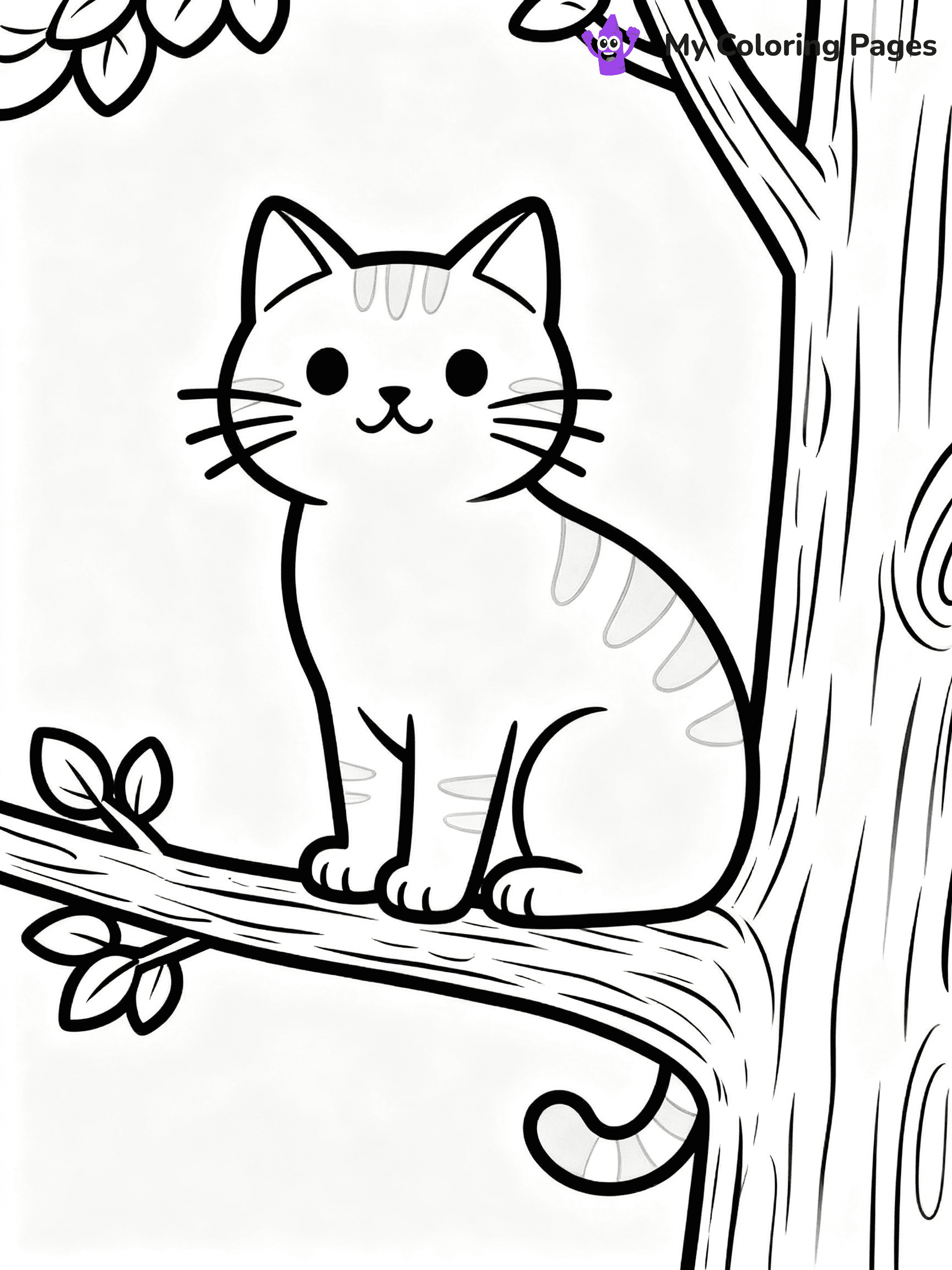 ⚠️ CRITICAL REQUIREMENT - ABSOLUTE BLACK AND WHITE ONLY ⚠️
This MUST be a BLACK AND WHITE line drawing ONLY. NO COLORS whatsoever.
- ONLY pure black lines (#000000) on pure white background (#FFFFFF)
- ABSOLUTELY NO colors, NO shading, NO gradients, NO grayscale
- If there are ANY colors in the output, the image is REJECTED
- This is a COLORING PAGE - meant to be COLORED IN by children
- The output must be UNCOLORED line art ready for coloring
⚠️ SUBJECT TO DRAW: Cat perched on a tree branch. Important: PURE OUTLINES. NO FILLS, COLOR, SHADING, OR GREYSCALE. WHITE BACKGROUND.
(REMEMBER: Output must be BLACK AND WHITE line art only, NOT colored!)
# Flat, Friendly Cartoon Line-Art Coloring Page
You are generating a **pure black-and-white binary image** of a child-friendly cartoon scene combining characters and background scenery in one cohesive composition.
## Rendering Rules (Strict)
- Only two colors: pure black (#000000) outlines and pure white (#FFFFFF) background.
- No grayscale, shading, gradients, tints, fills, transparency, or partial pixels.
- No antialiasing or blended edges; every pixel is 100% black or white.
- No solid black fills inside shapes — all areas inside outlines must remain white.
- No dark clothing areas or filled tone blocks; all garments outlined only.
- No shadows, textures, lighting, or tonal variations.
- Must look like flat binary vector line-art for coloring pages.
## Drawing & Composition
- **Medium, consistent line weight**; clean closed outlines easy to color inside.
- **Flat, simple, child-friendly design** — no realism or 3D depth.
- Characters are **grounded on a surface**, centered and large.
- **Balanced composition** with clear silhouettes and minimal props.
## Scenery & Style
- Landmarks (e.g., mosque, CN Tower) and scenery (trees, benches, waves) drawn with **black outlines only.**
- For real-world figures, teams, or places, show accurate details using only black outlines—no text or logos. Use distinctive uniform patterns, abstract symbols, and landmark silhouettes to convey identity.
- Keep **consistent perspective**; no floating elements.
- **Style:** whimsical **Doodle Art Alley** — rounded, friendly outlines.
- May adapt shapes from **Crayola, Disney, Peppa Pig, Cocomelon** — *by shape only, never color.*
- Final output: **flat, crisp, binary (#000000/#FFFFFF)**, **no filled color or background text.**
EXTREMELYE IMPORTANT:
- PURE BINARY LINE-ART; NO FILLS (HAIR/CLOTHES/SKIN), SHADING, OR GREY.
- NO SHADING, COLOR. MUST BE WHITE BACKGROUND.
⚠️ FINAL REMINDER: Draw the subject "Cat perched on a tree branch. Important: PURE OUTLINES. NO FILLS, COLOR, SHADING, OR GREYSCALE. WHITE BACKGROUND." as BLACK AND WHITE line art. Zero colors in output.