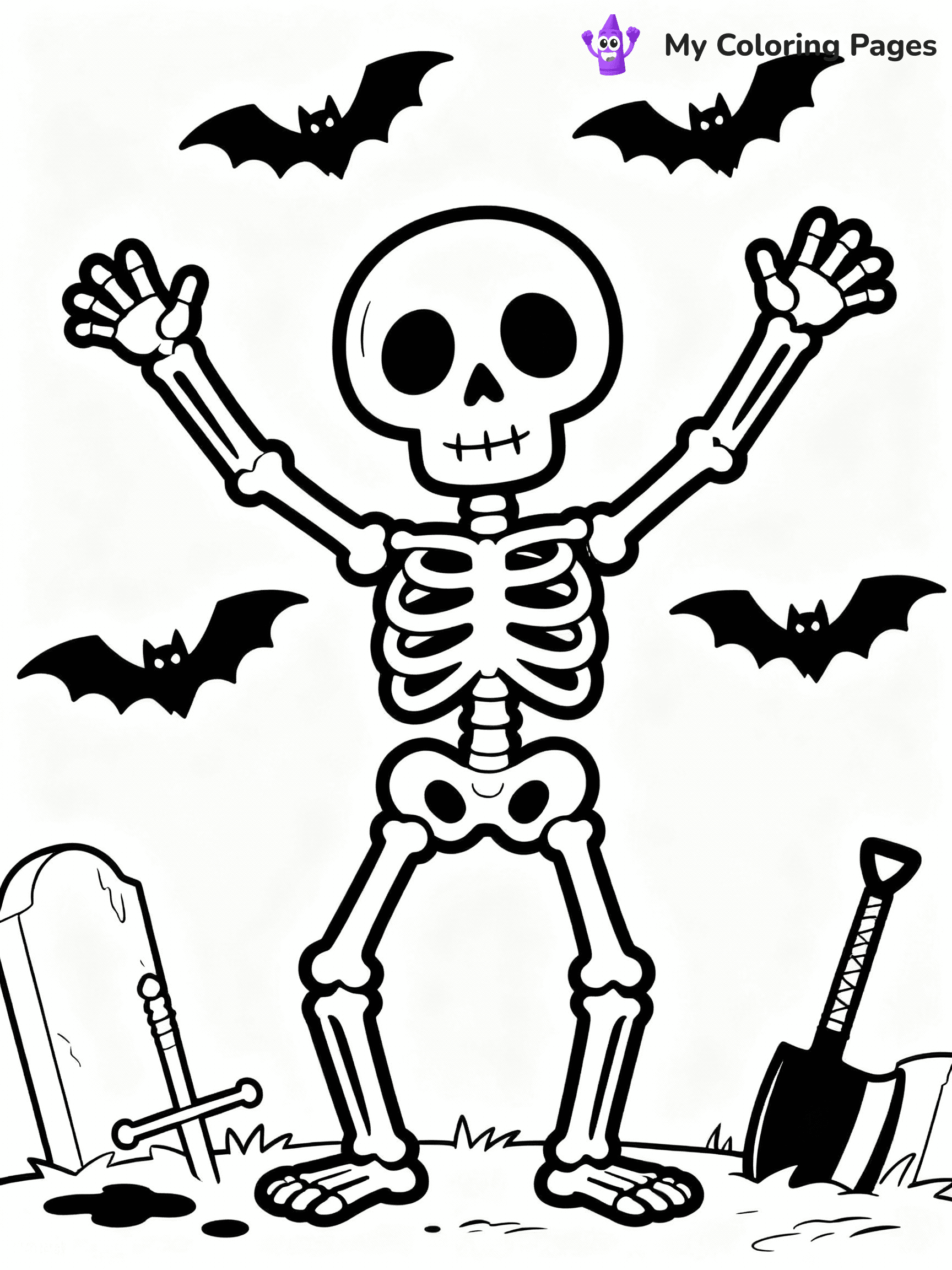 Skeleton Coloring Pages - 3