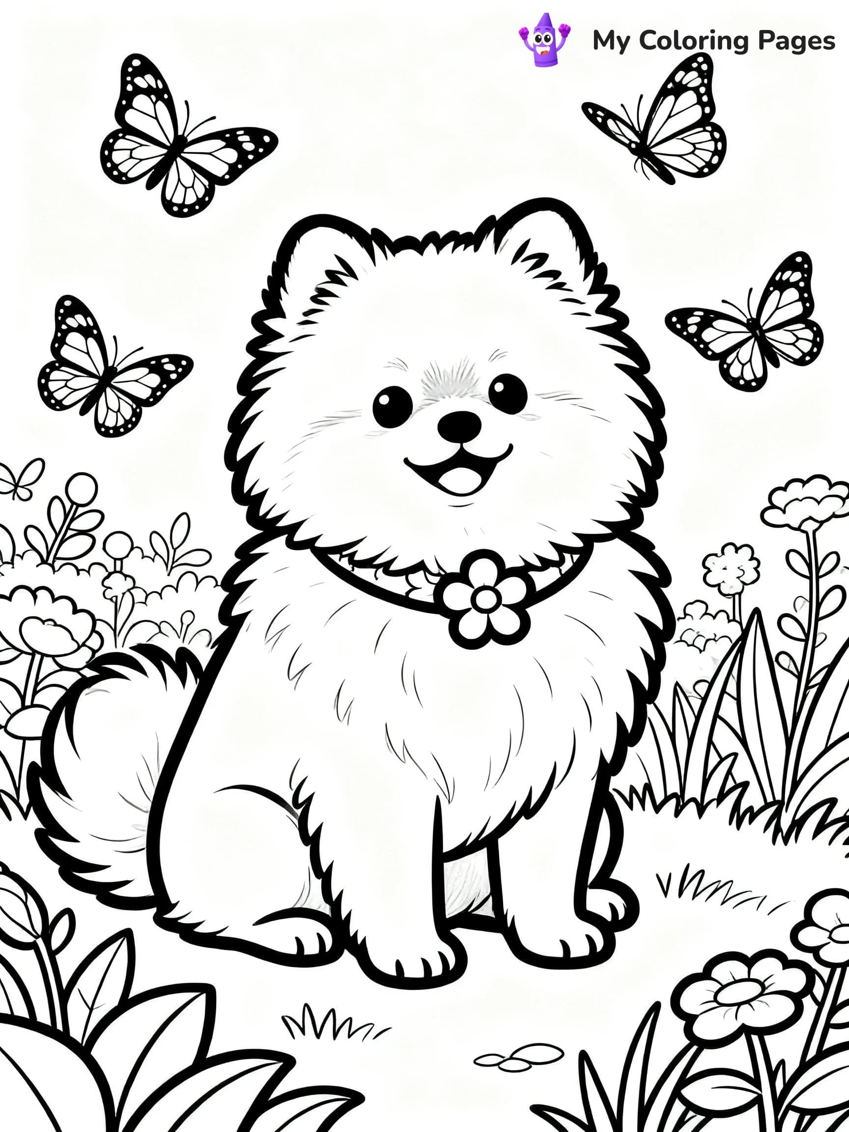 Pomeranian Coloring Pages - 24