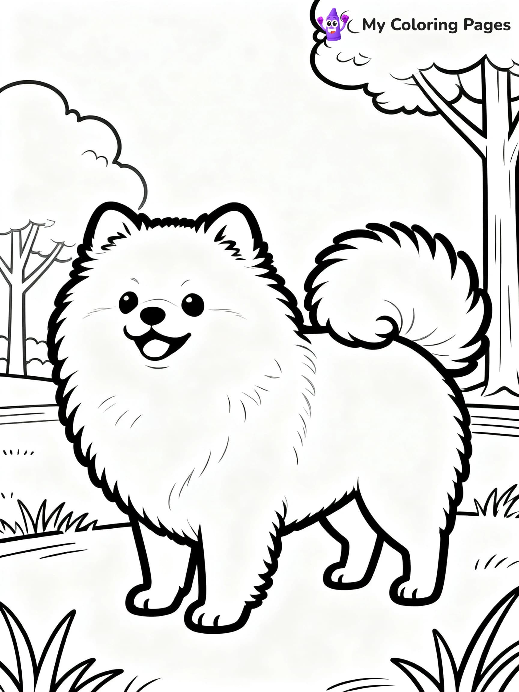 Pomeranian Coloring Pages - 1