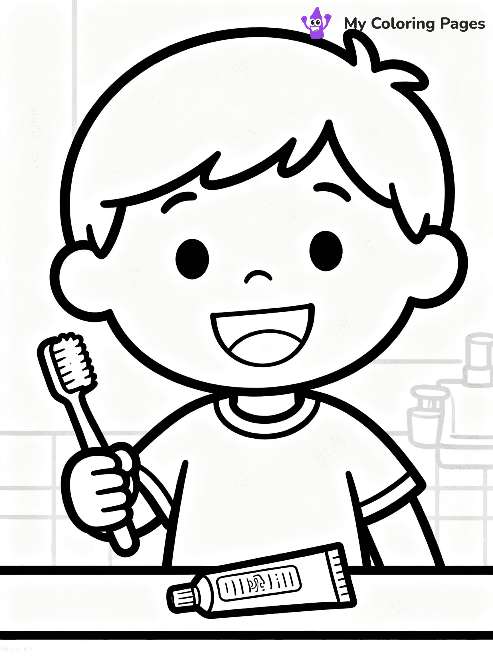 Brushing Teeth Coloring Pages - 9