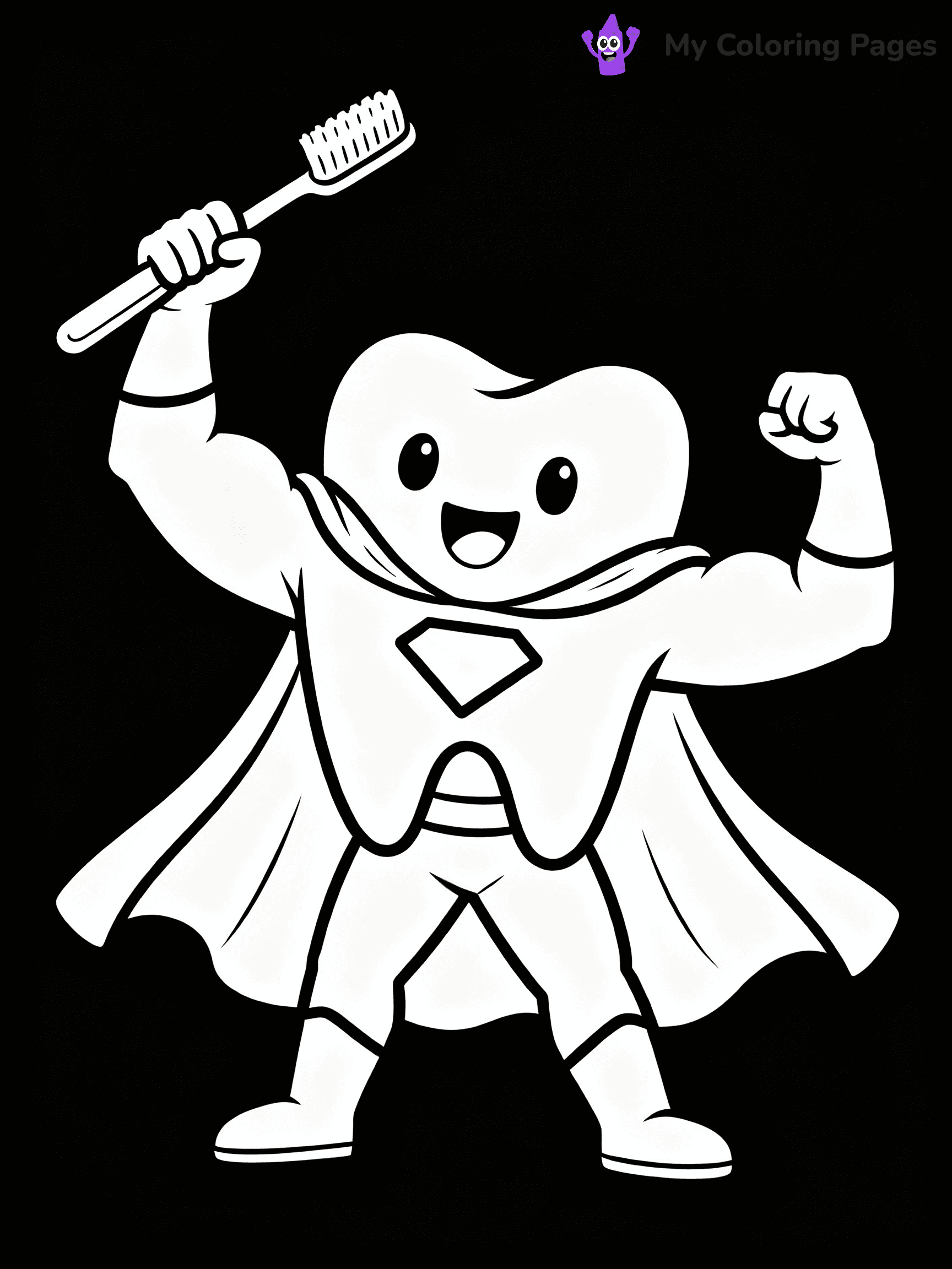 Brushing Teeth Coloring Pages - 2