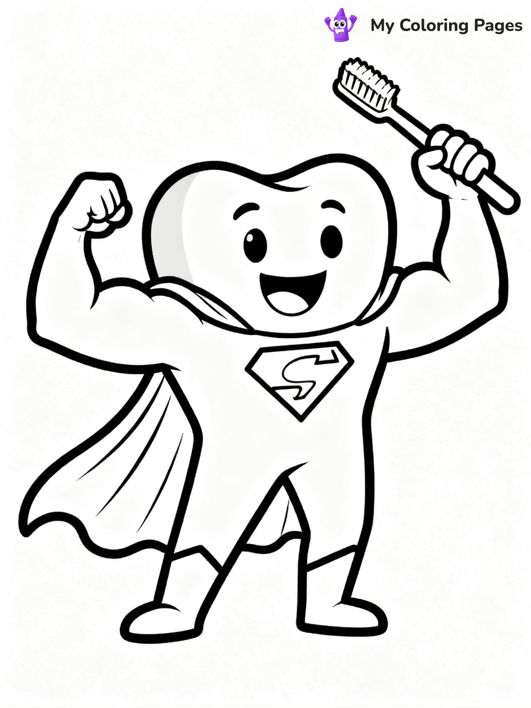 Brushing Teeth Coloring Pages - 1