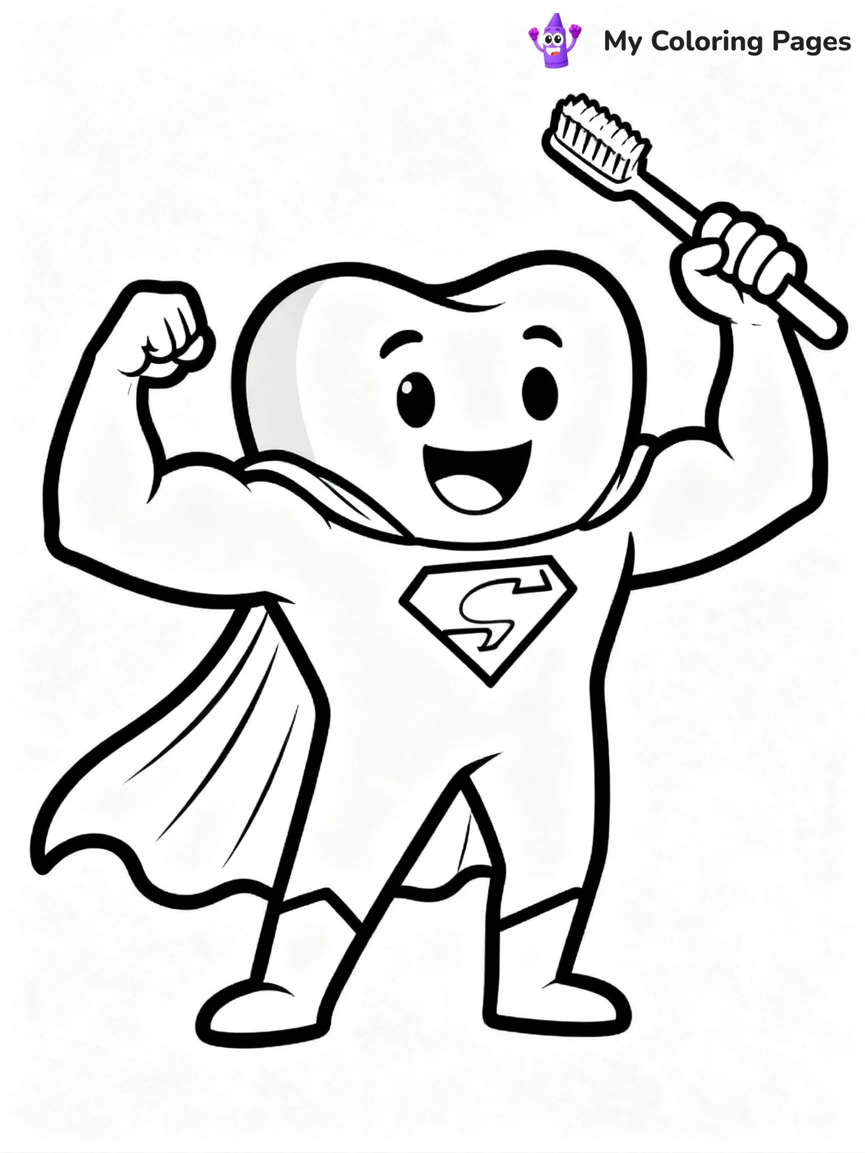Brushing Teeth Coloring Pages - 1