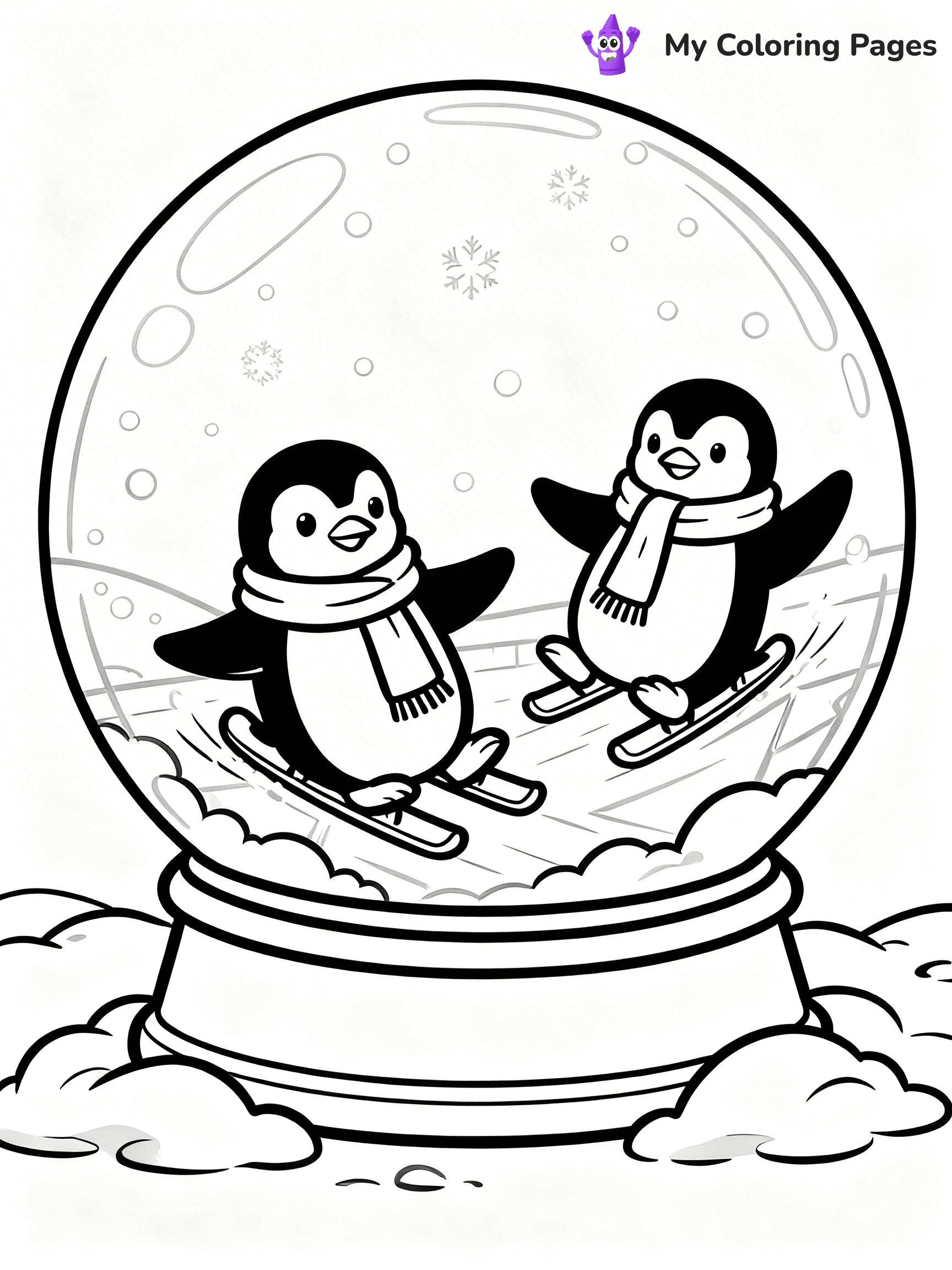 Christmas Snow Globe Coloring Pages - 24