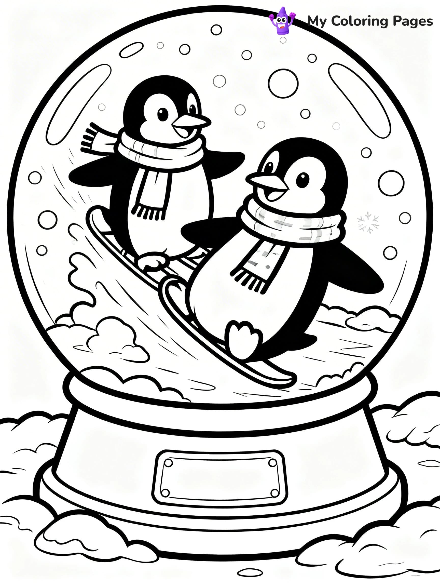 Christmas Snow Globe Coloring Pages - 21