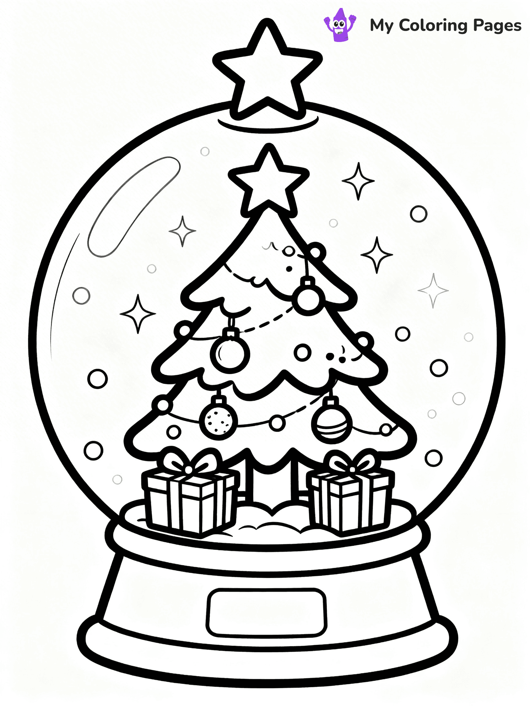 Christmas Snow Globe Coloring Pages - 21