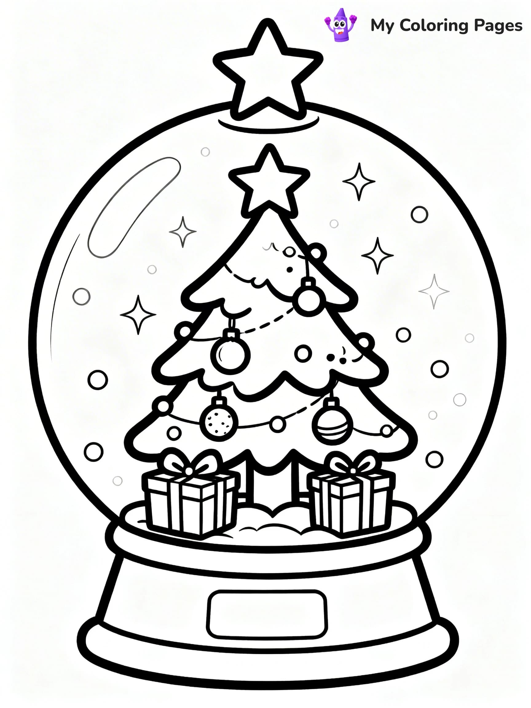 Christmas Snow Globe Coloring Pages - 20