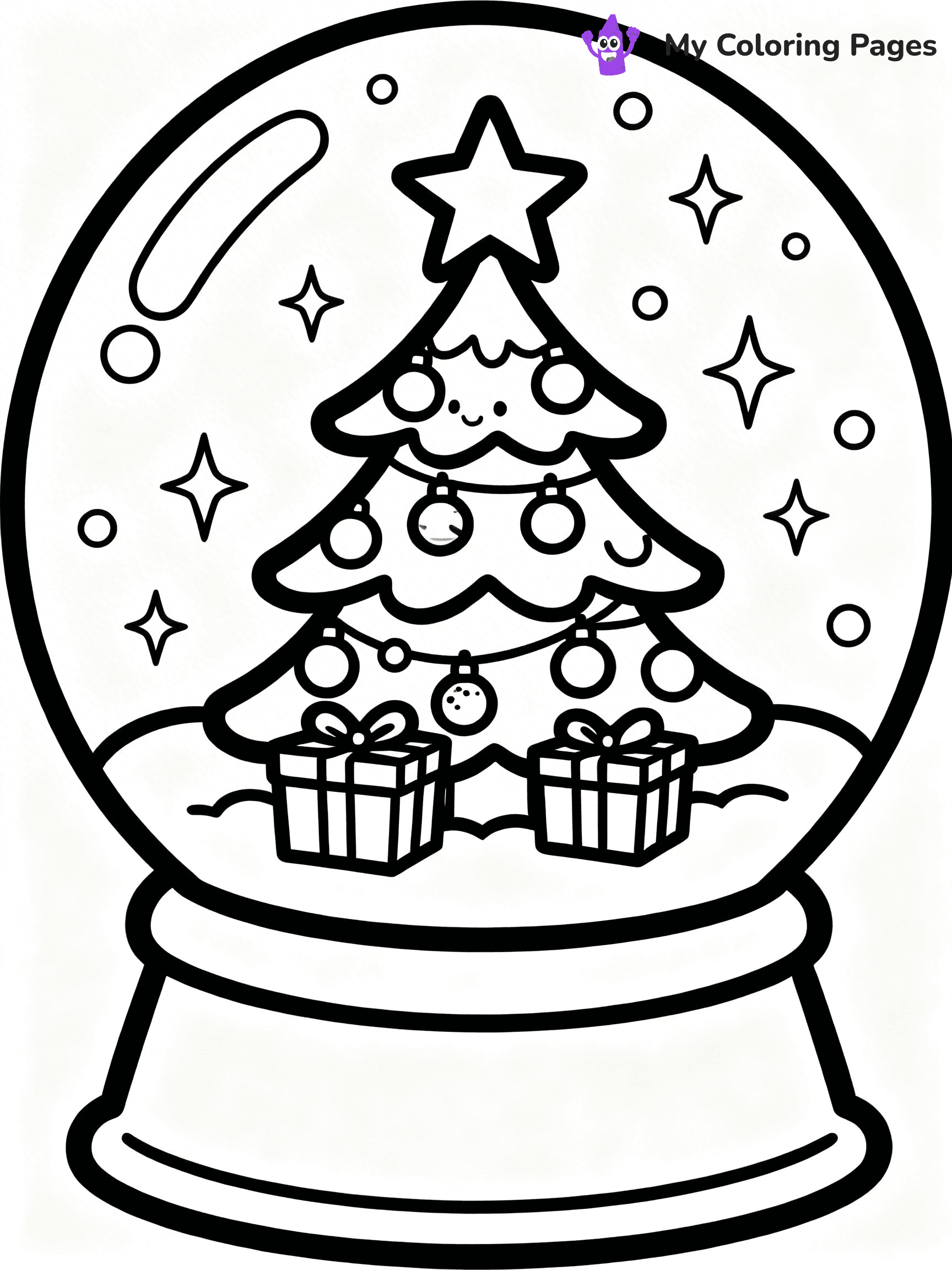 Christmas Snow Globe Coloring Pages - 20