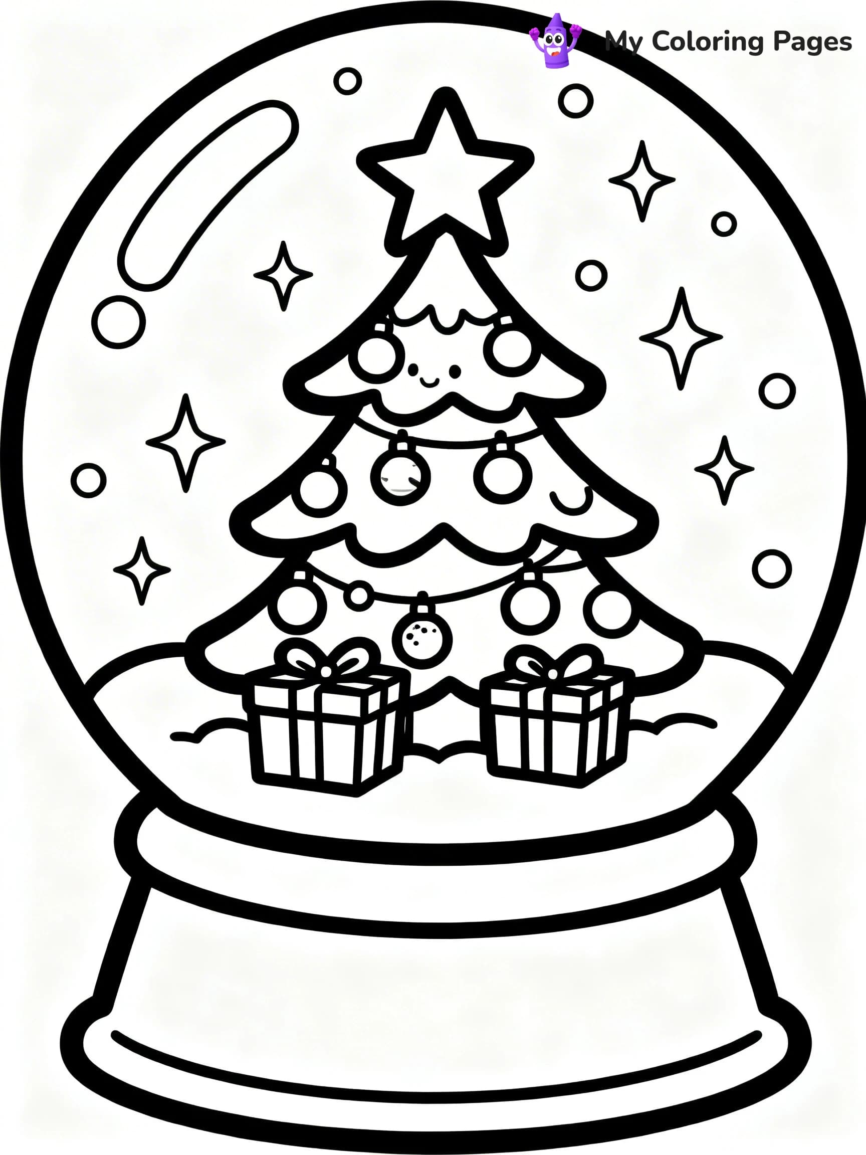 Christmas Snow Globe Coloring Pages - 19