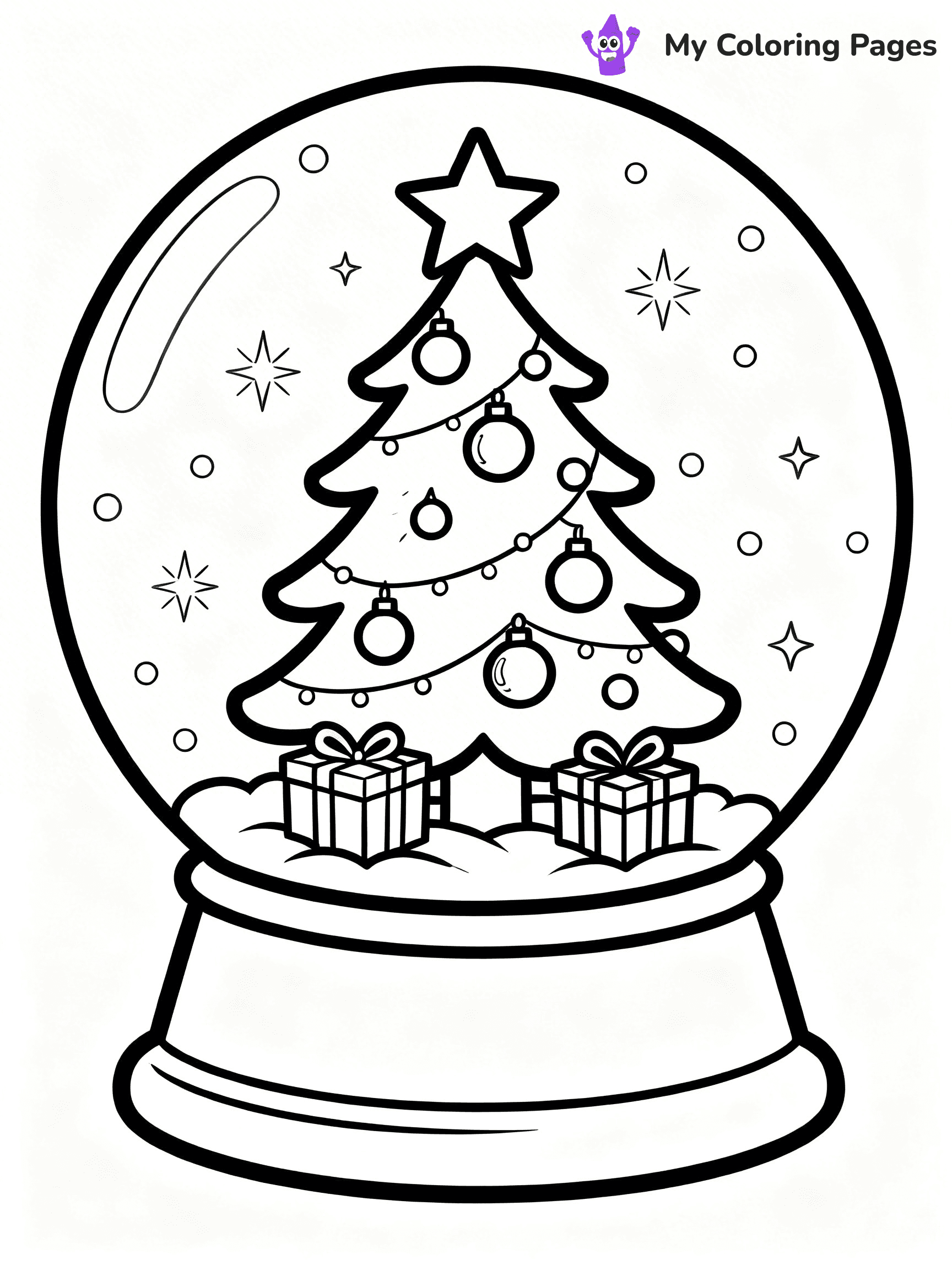 Christmas Snow Globe Coloring Pages - 19