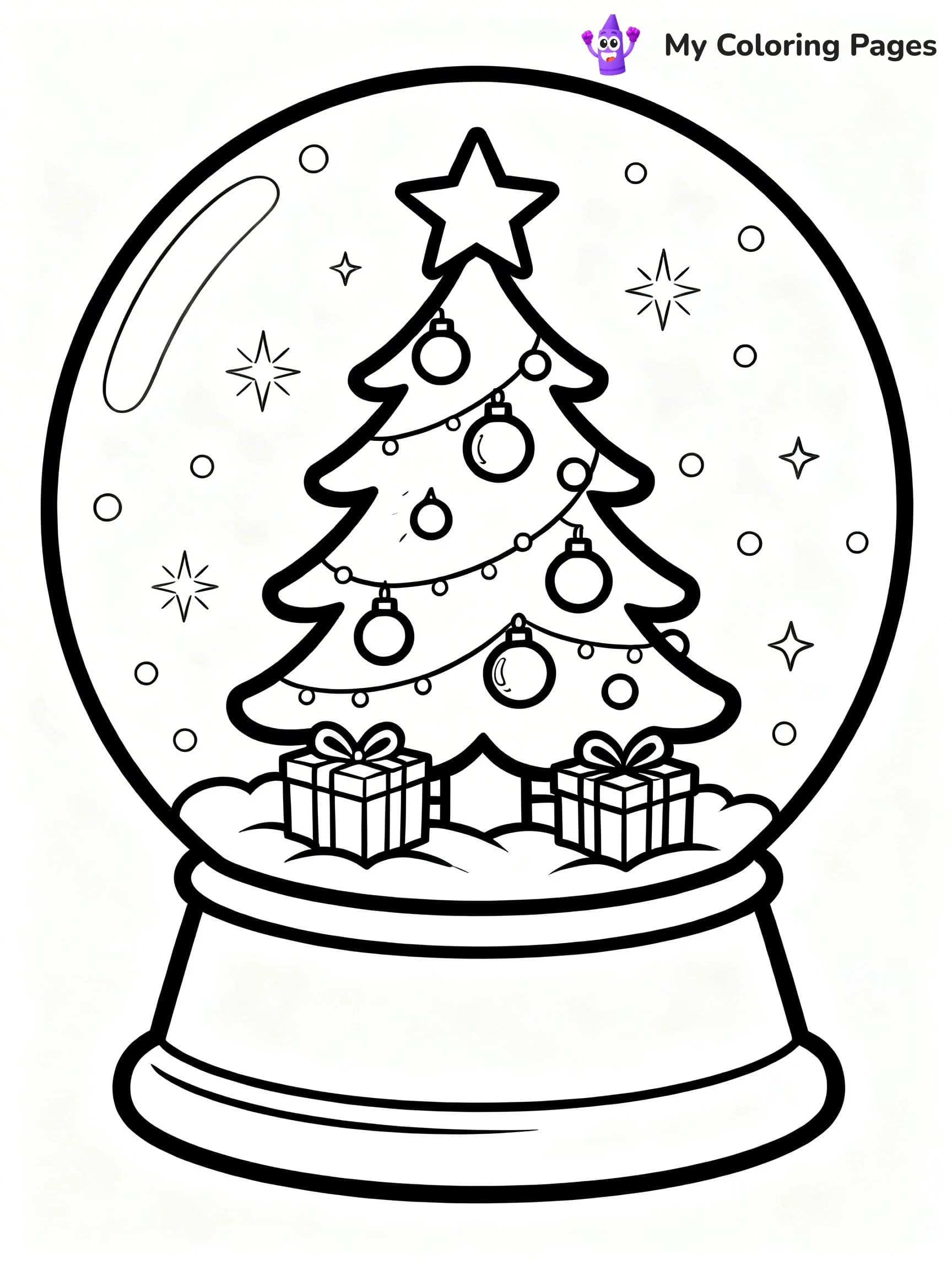 Christmas Snow Globe Coloring Pages - 18