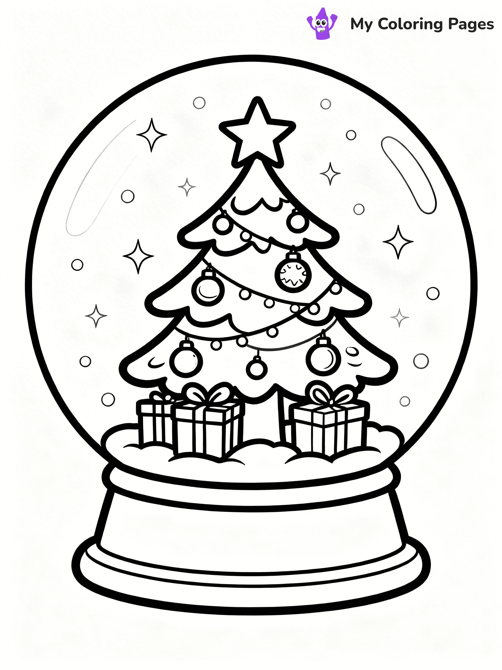 Christmas Snow Globe Coloring Pages - 18
