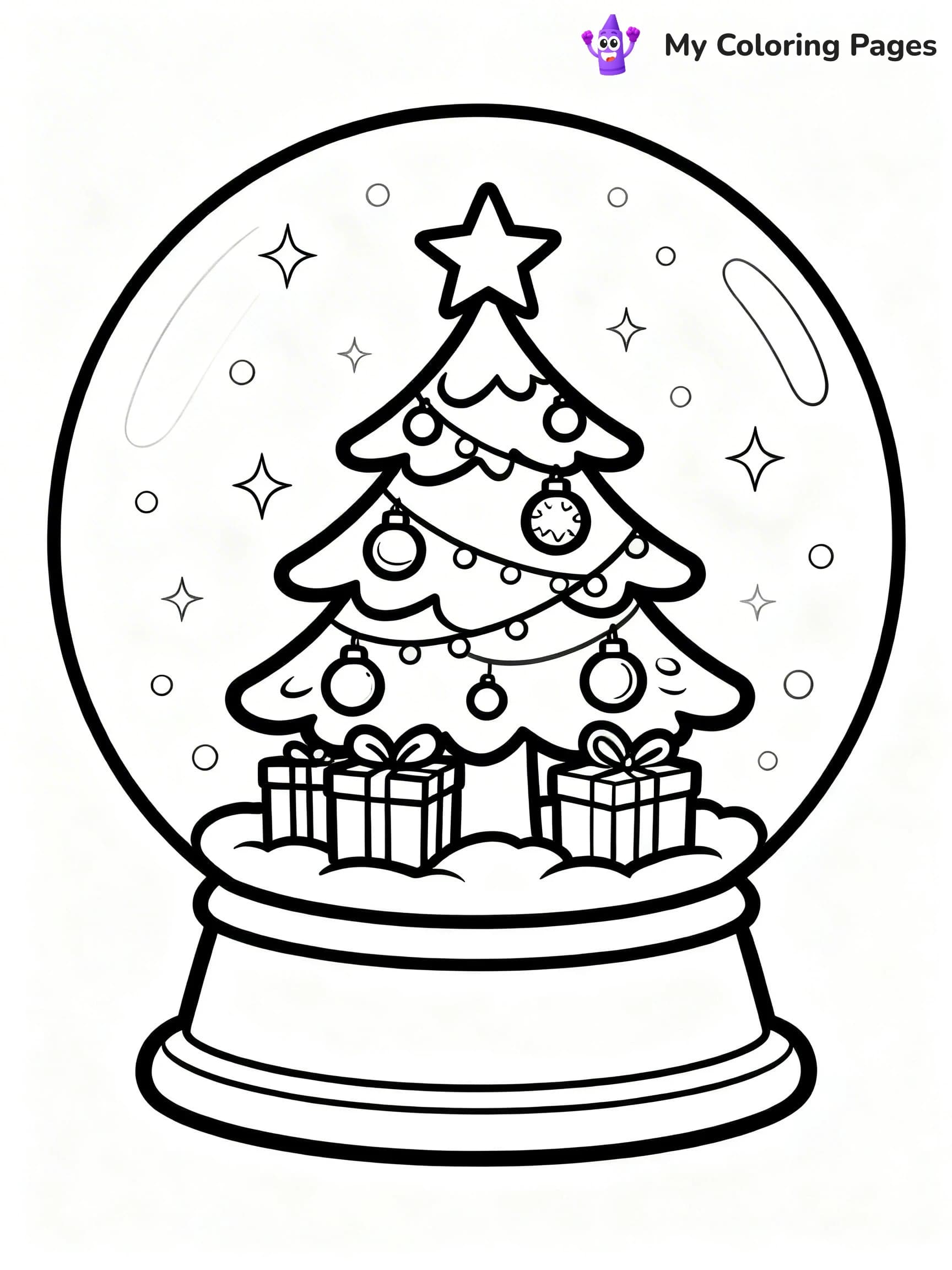 Christmas Snow Globe Coloring Pages - 17