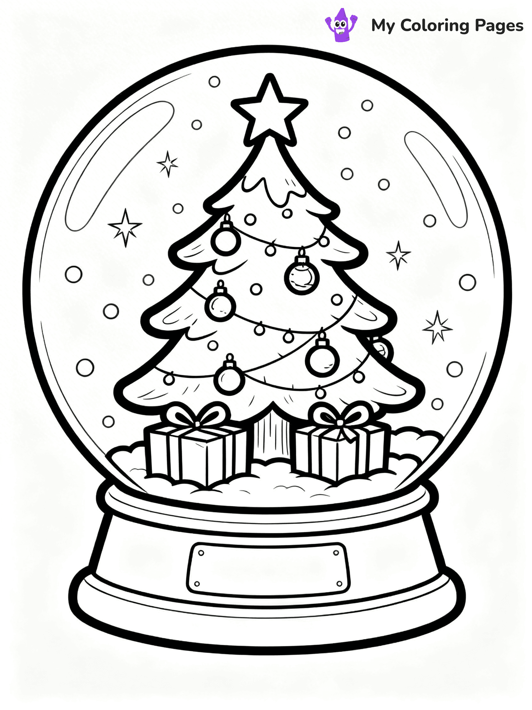 Christmas Snow Globe Coloring Pages - 17