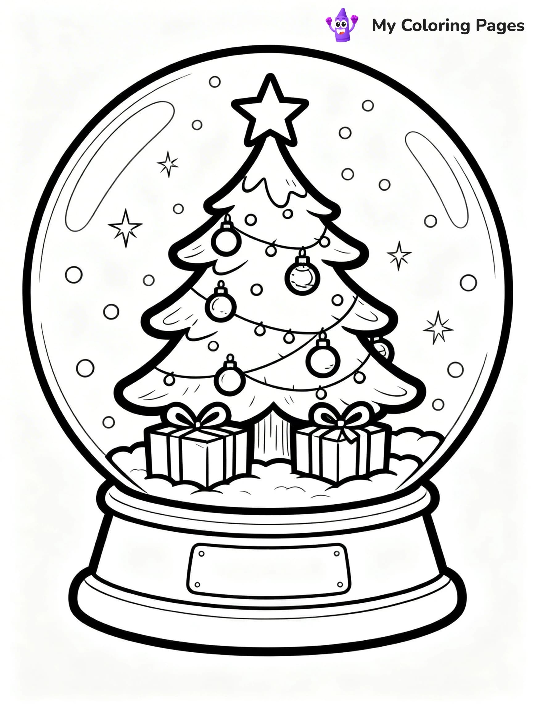 Christmas Snow Globe Coloring Pages - 16