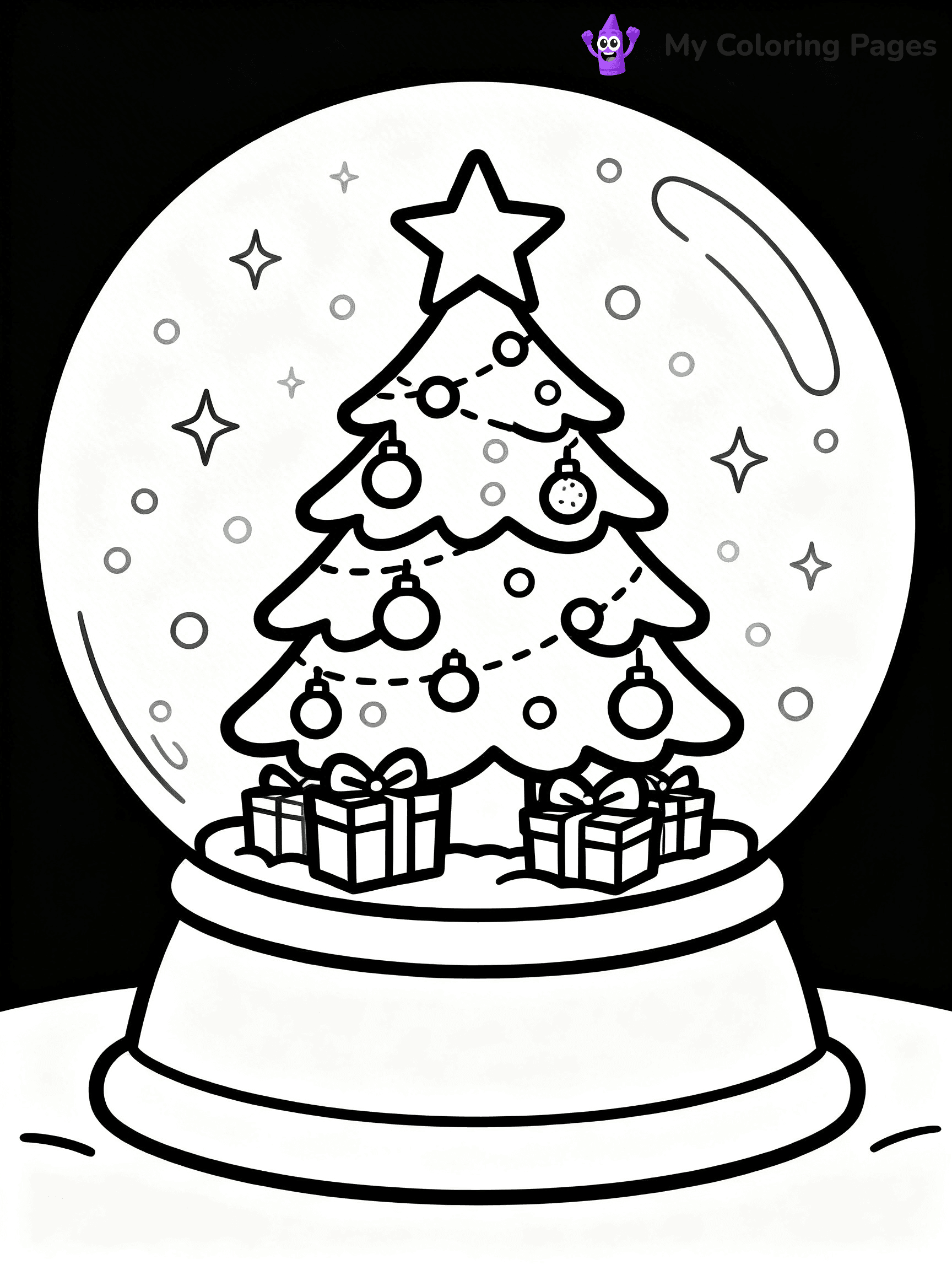 Christmas Snow Globe Coloring Pages - 16