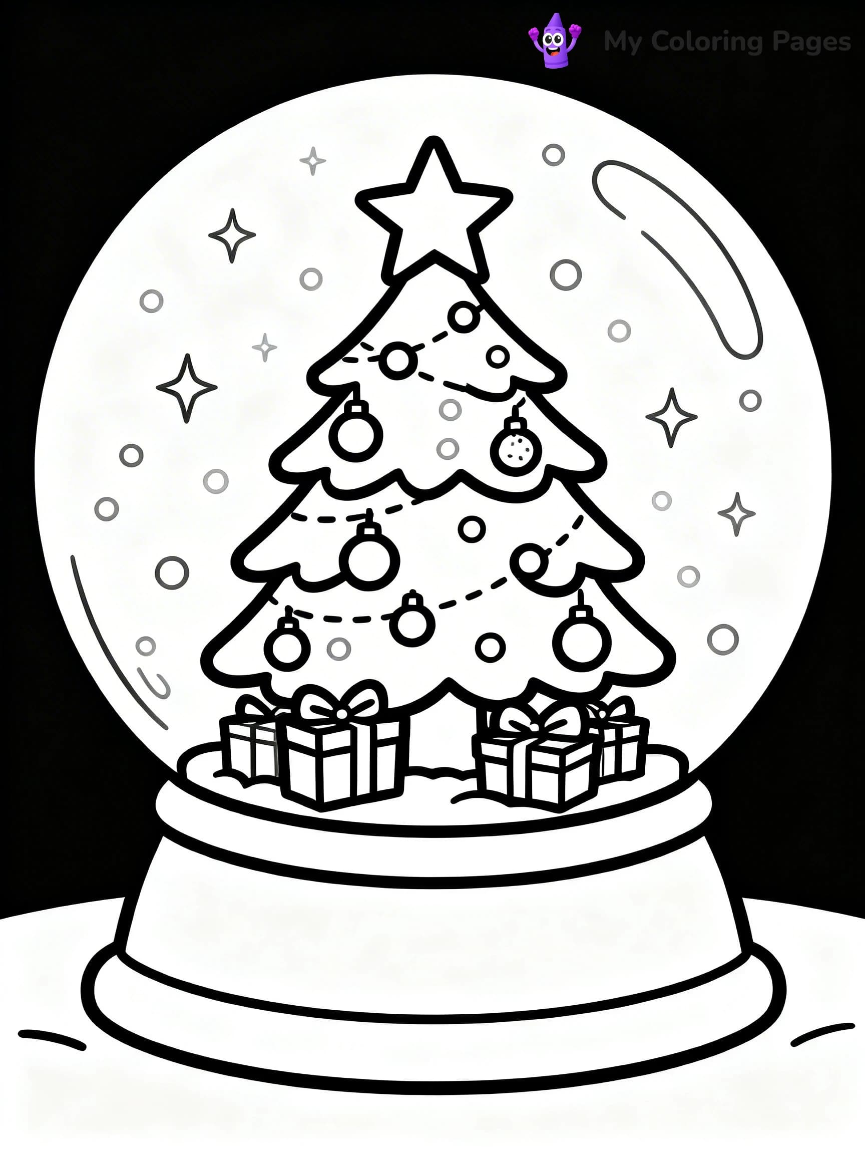 Christmas Snow Globe Coloring Pages - 15