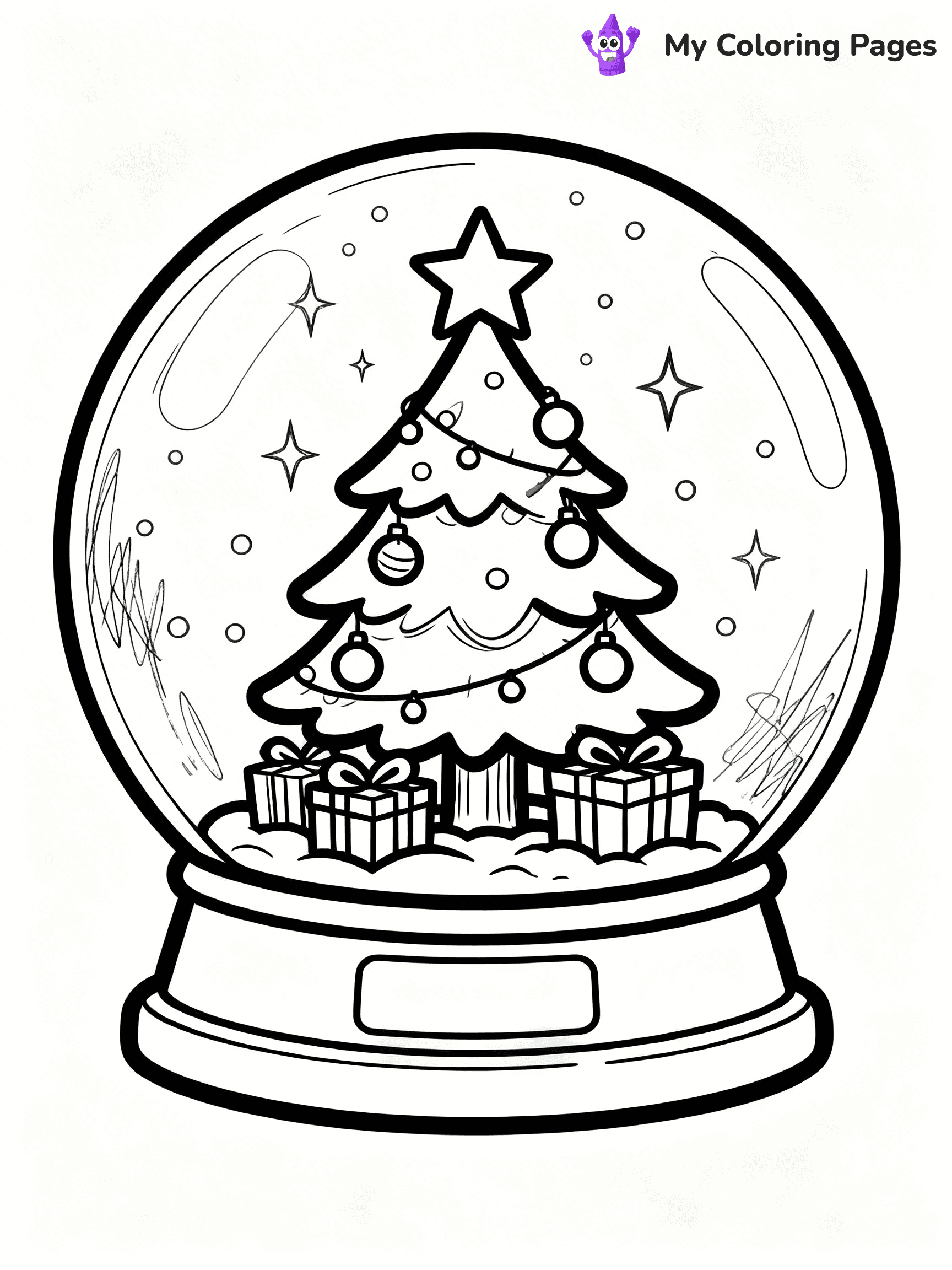 Christmas Snow Globe Coloring Pages - 15