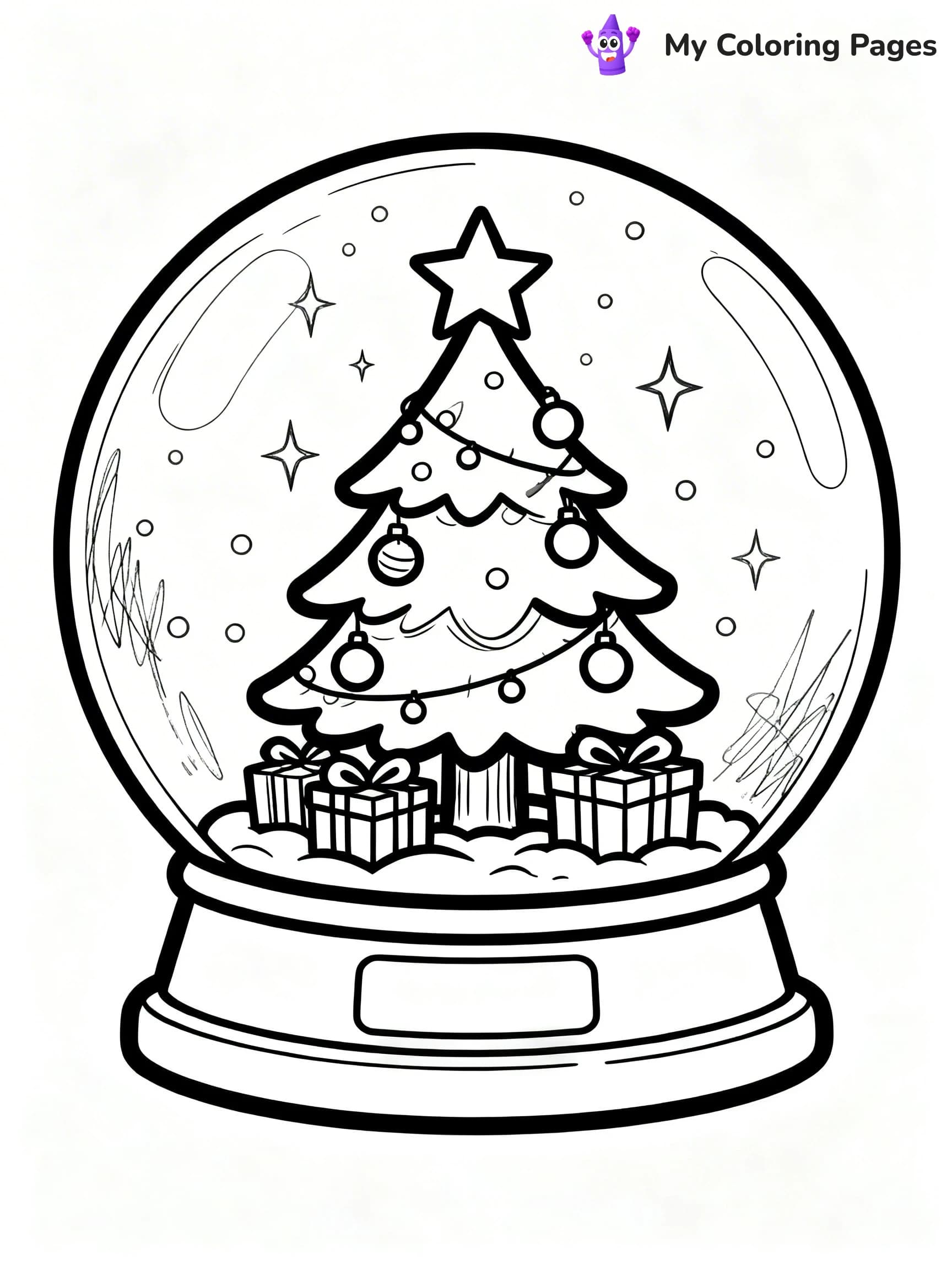 Christmas Snow Globe Coloring Pages - 14