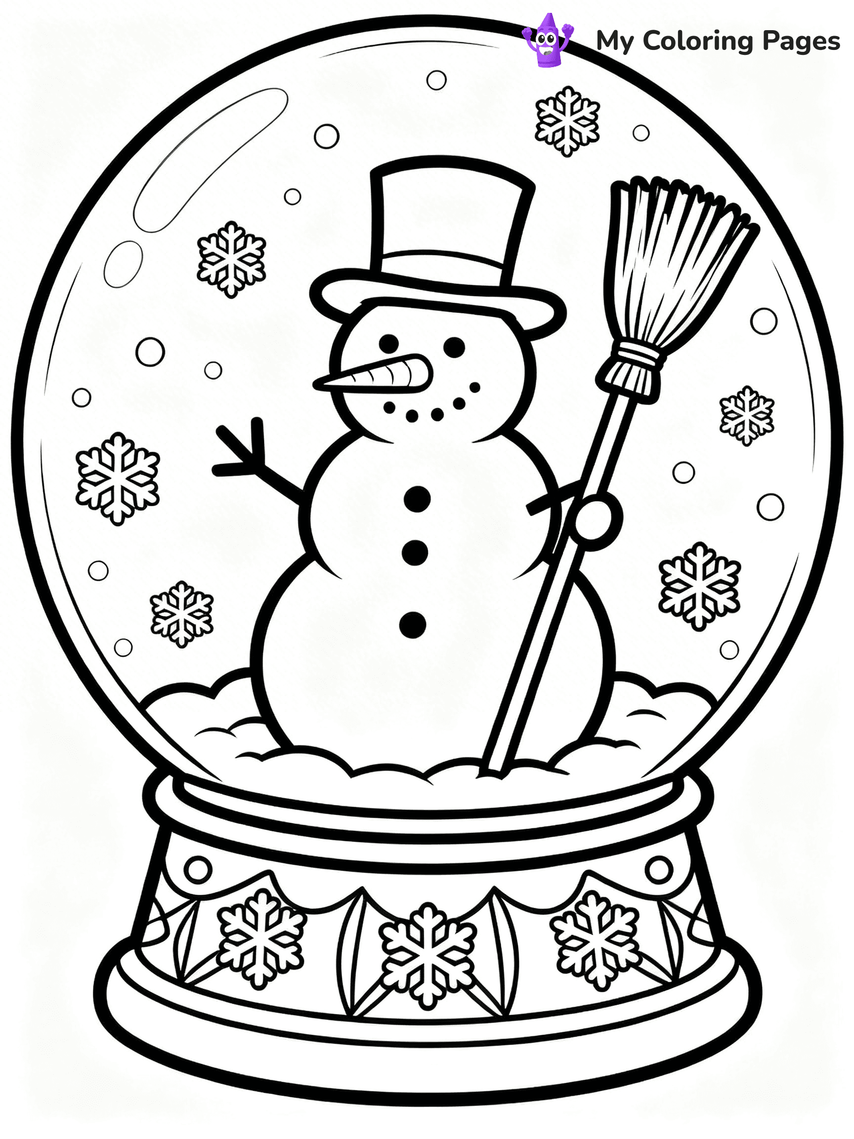 Christmas Snow Globe Coloring Pages - 13