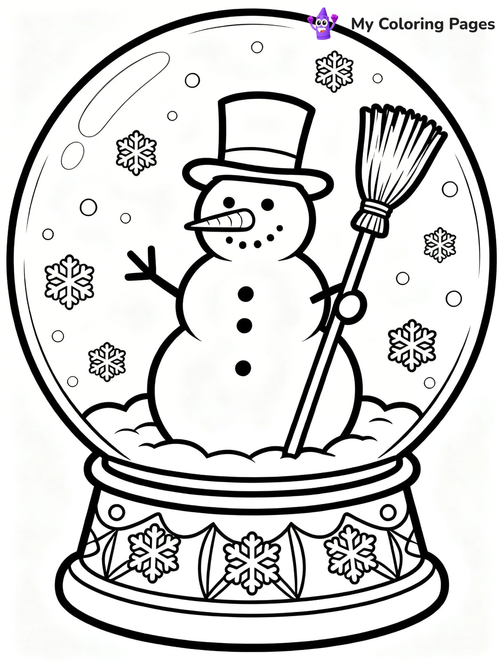 Christmas Snow Globe Coloring Pages - 12