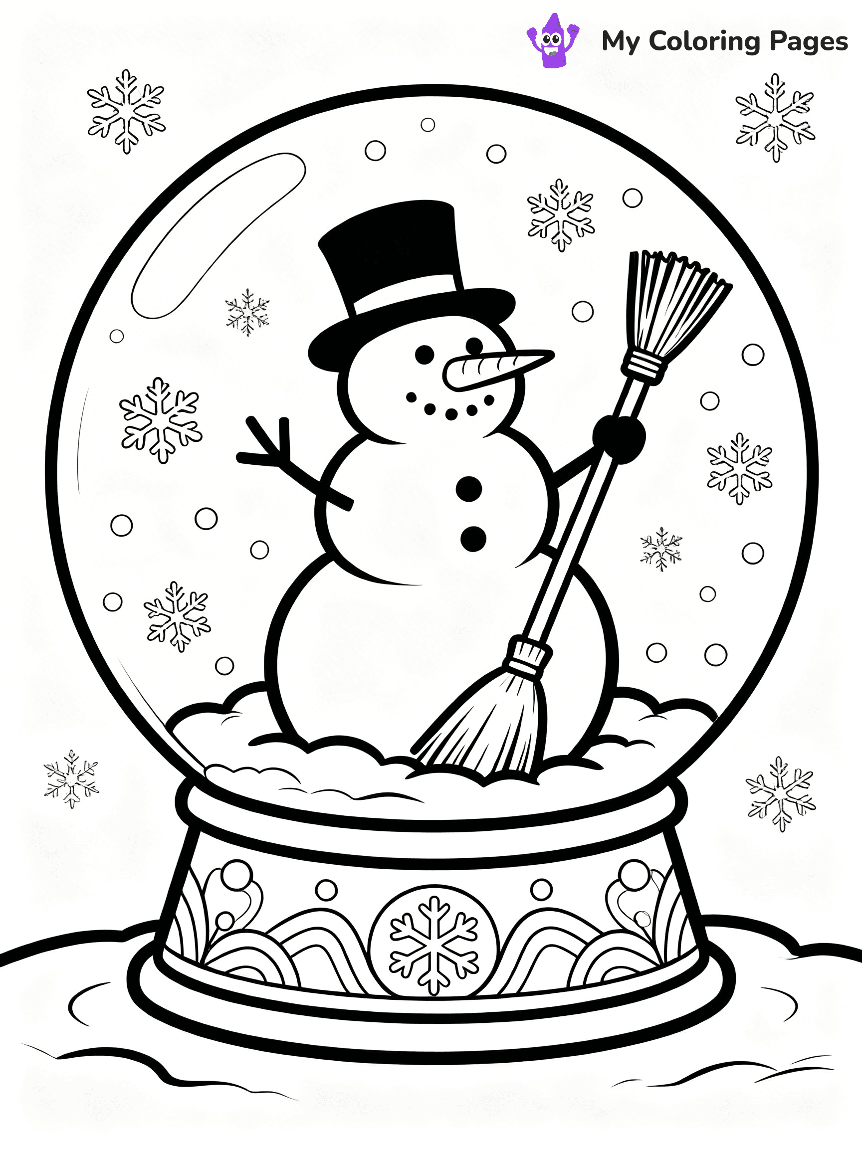 Christmas Snow Globe Coloring Pages - 12