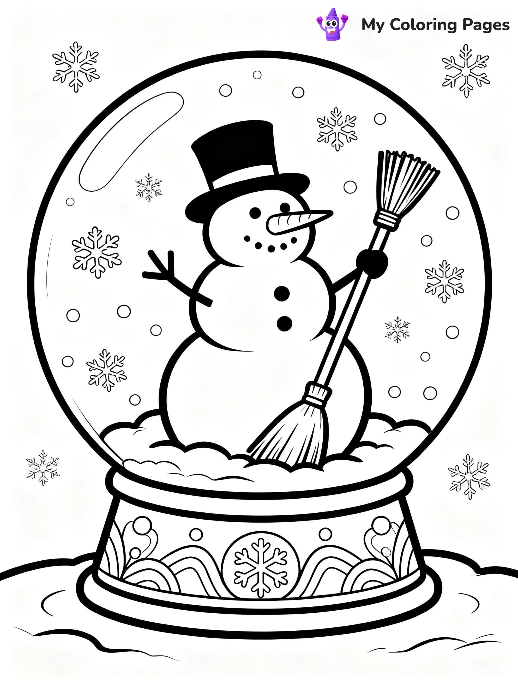 Christmas Snow Globe Coloring Pages - 11