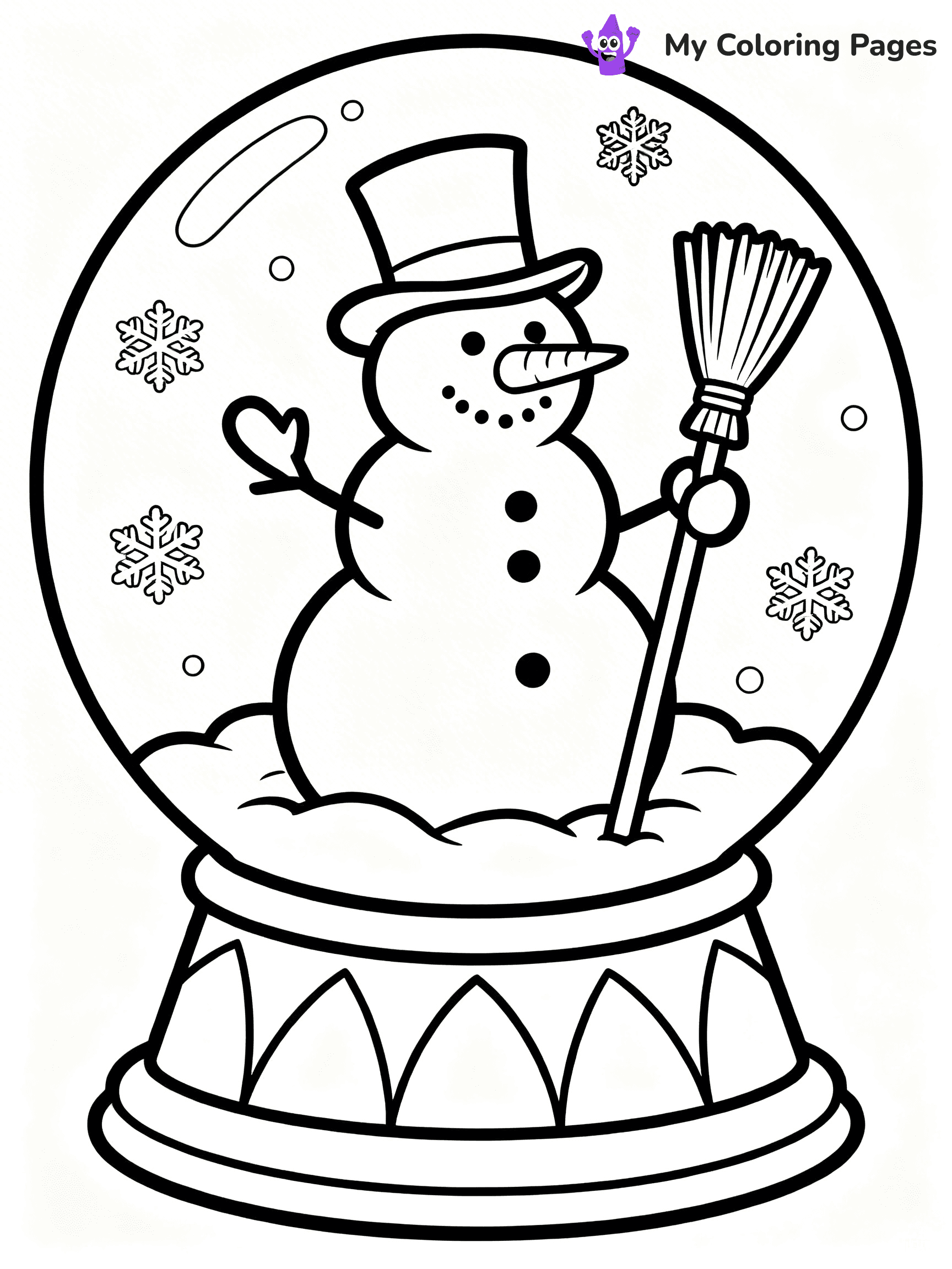 Christmas Snow Globe Coloring Pages - 8