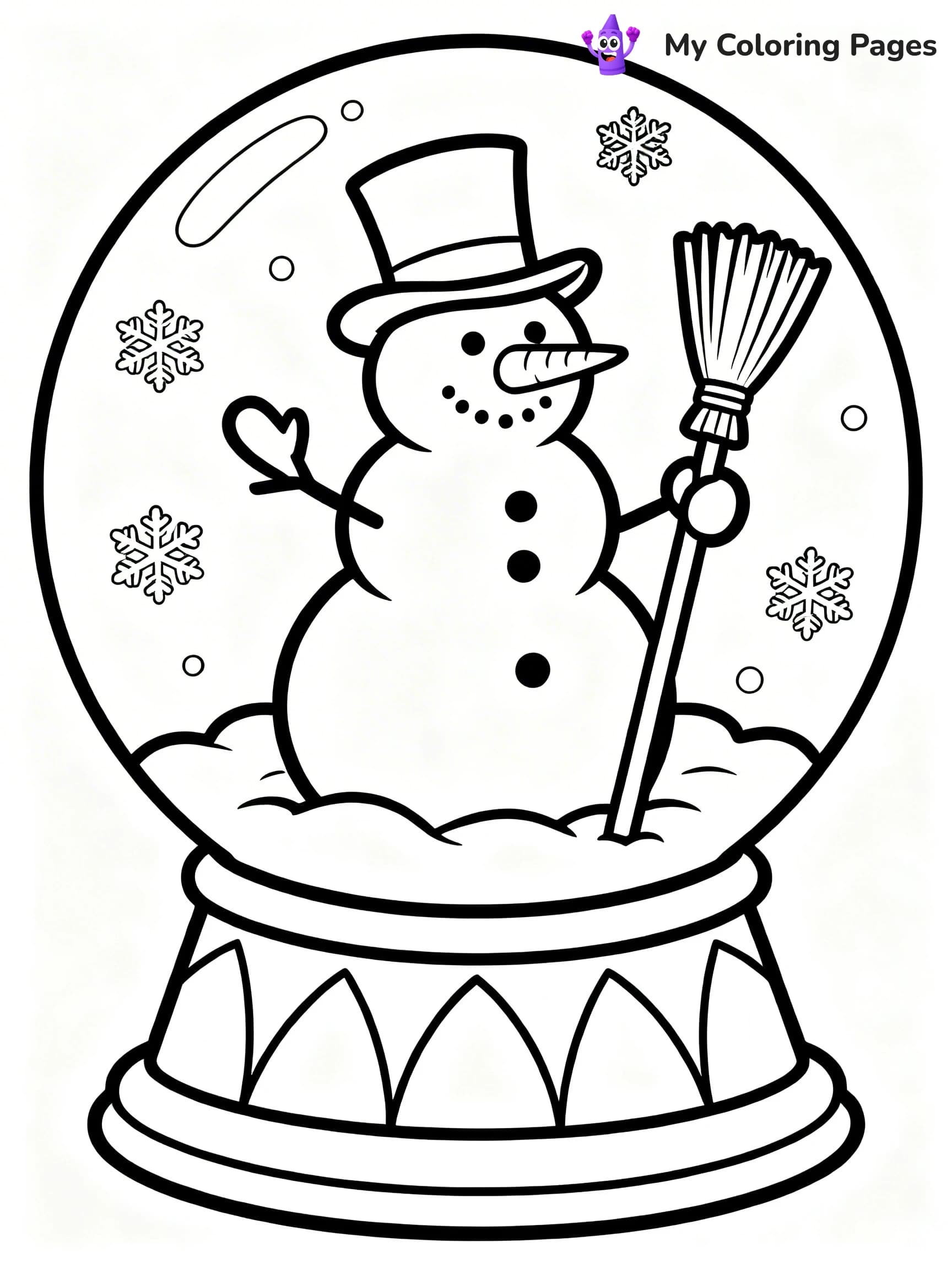 Christmas Snow Globe Coloring Pages - 7