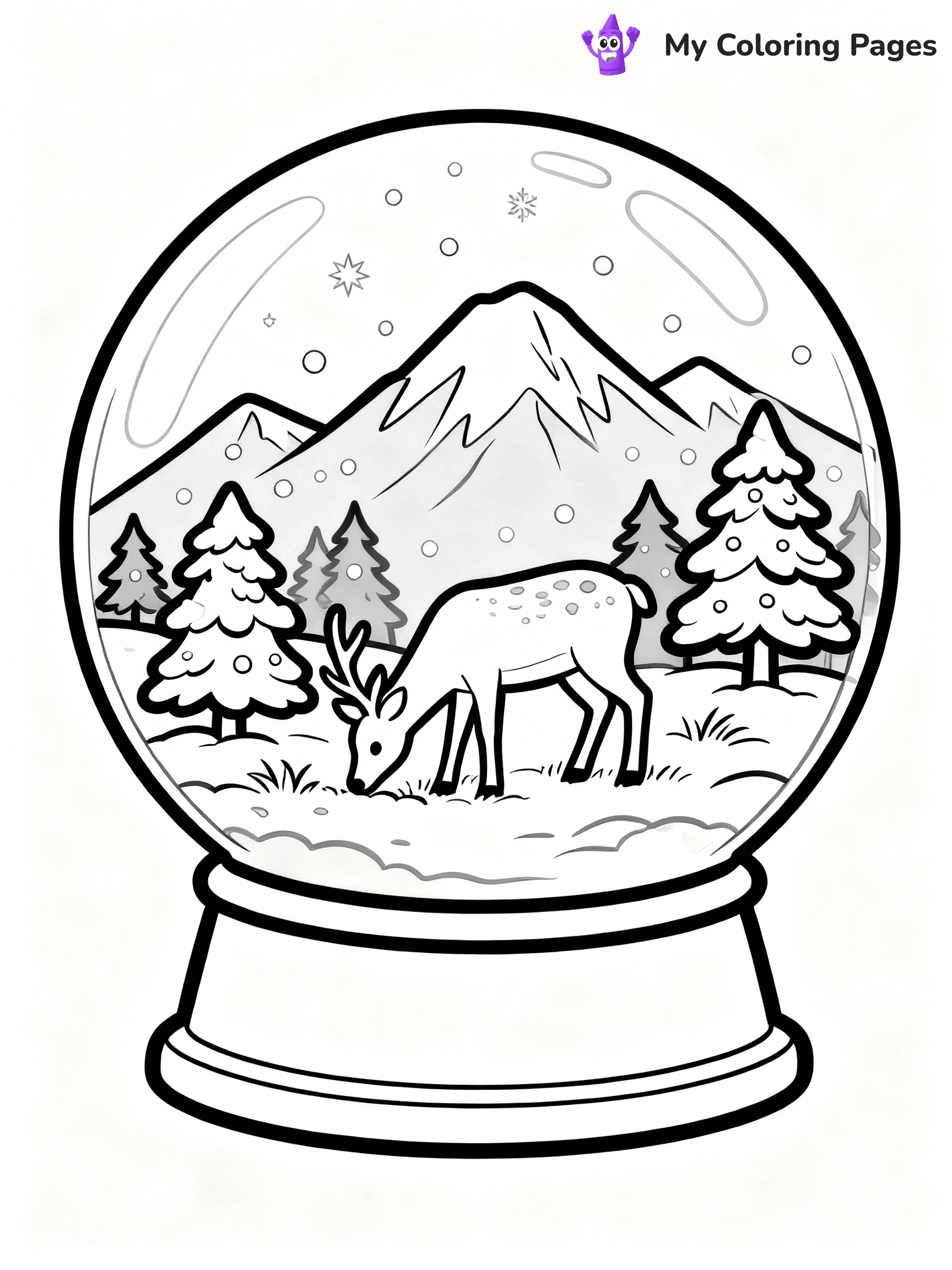 Christmas Snow Globe Coloring Pages - 7