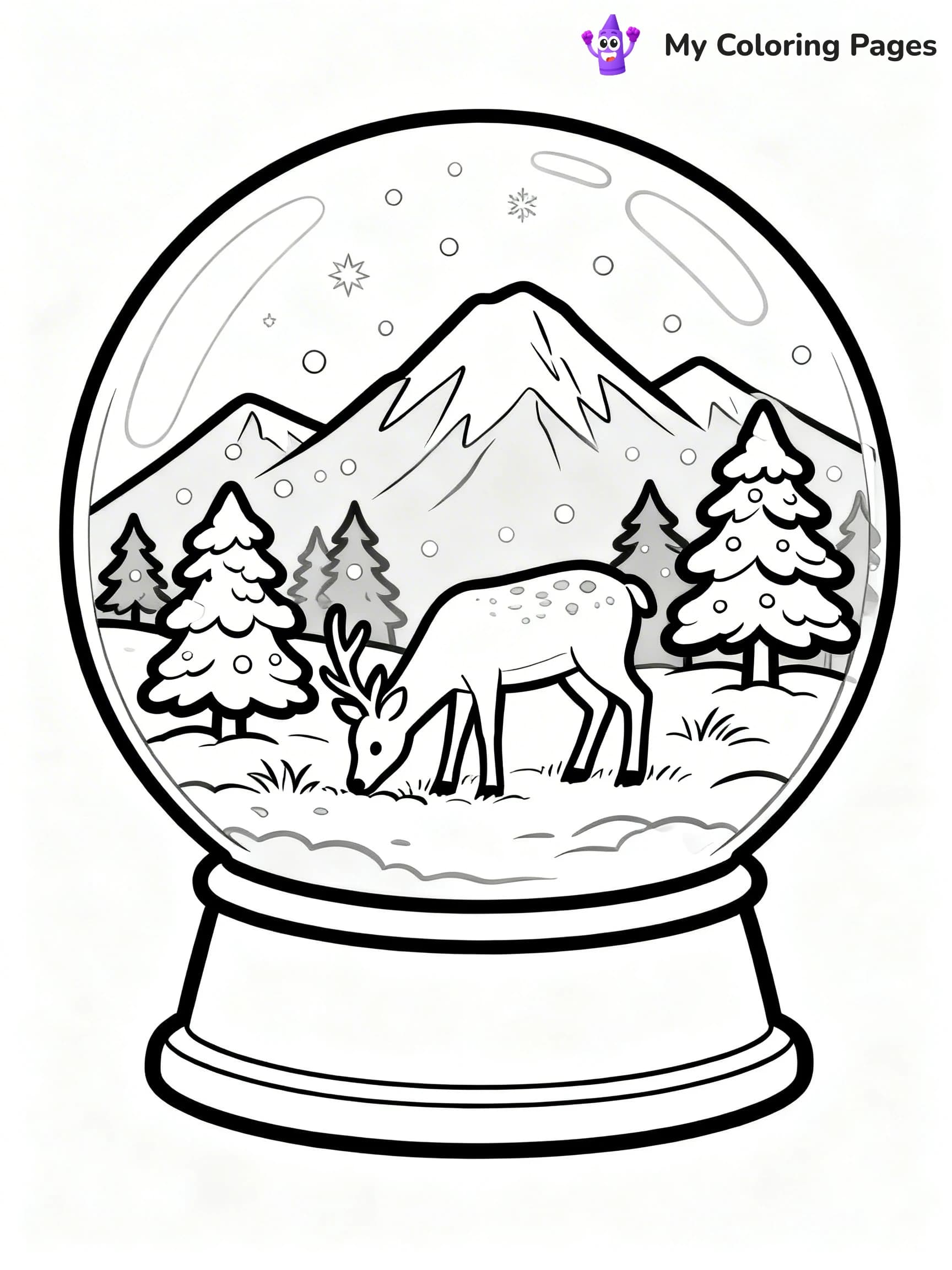 Christmas Snow Globe Coloring Pages - 6