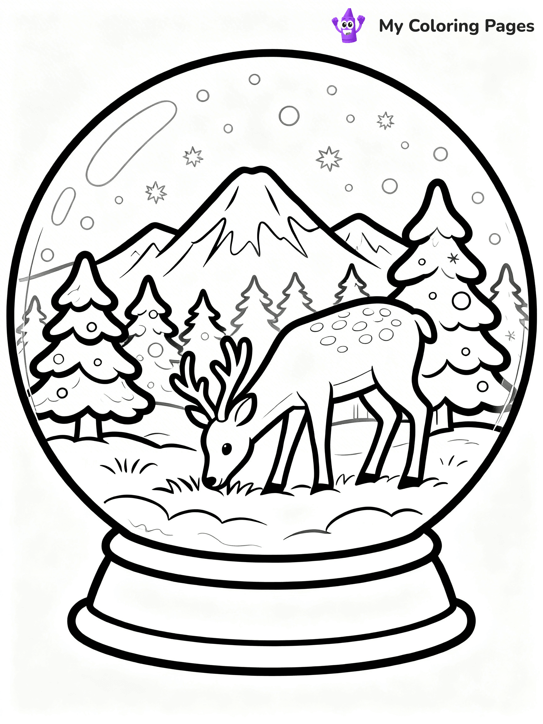 Christmas Snow Globe Coloring Pages - 6