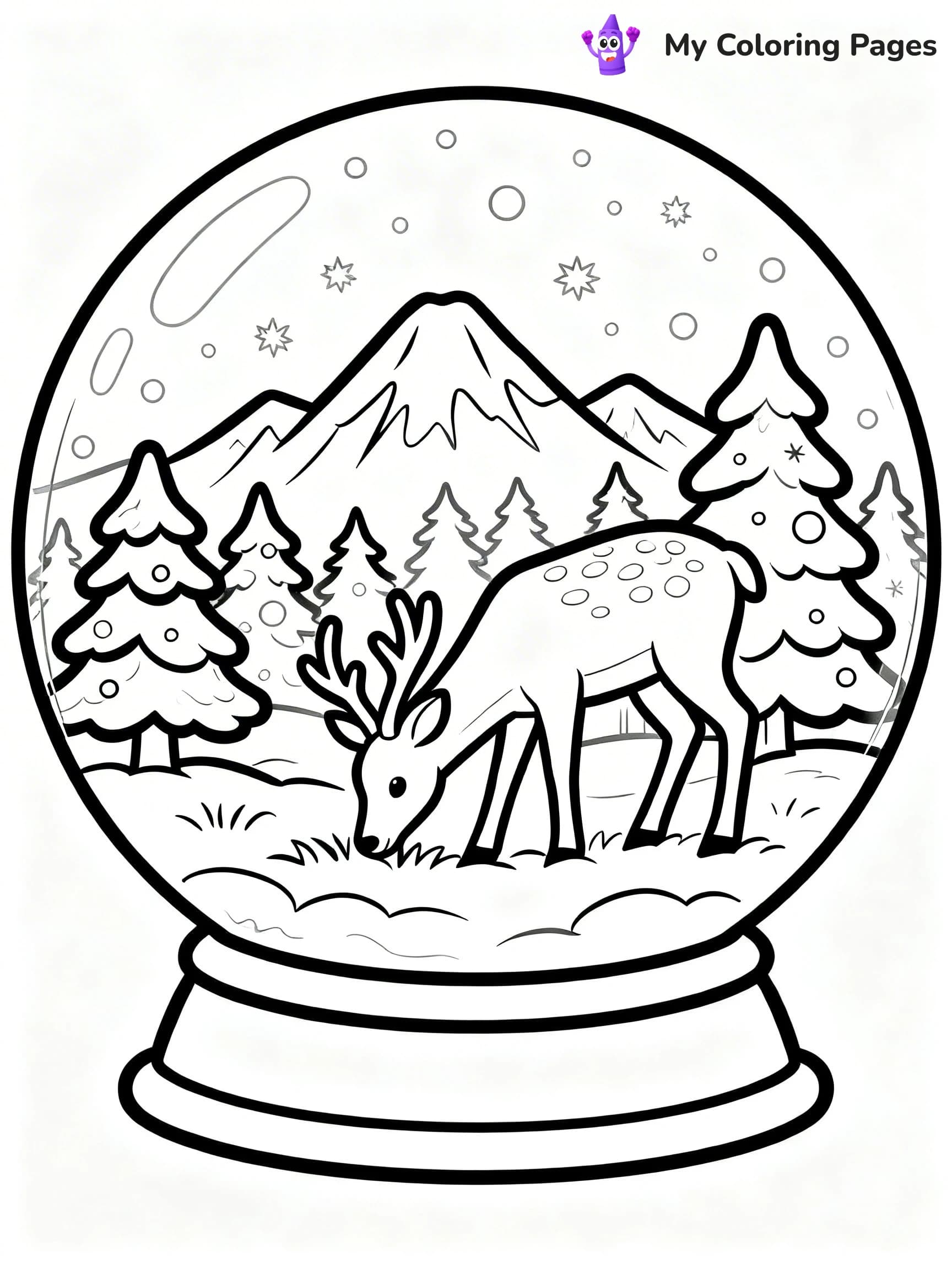 Christmas Snow Globe Coloring Pages - 5