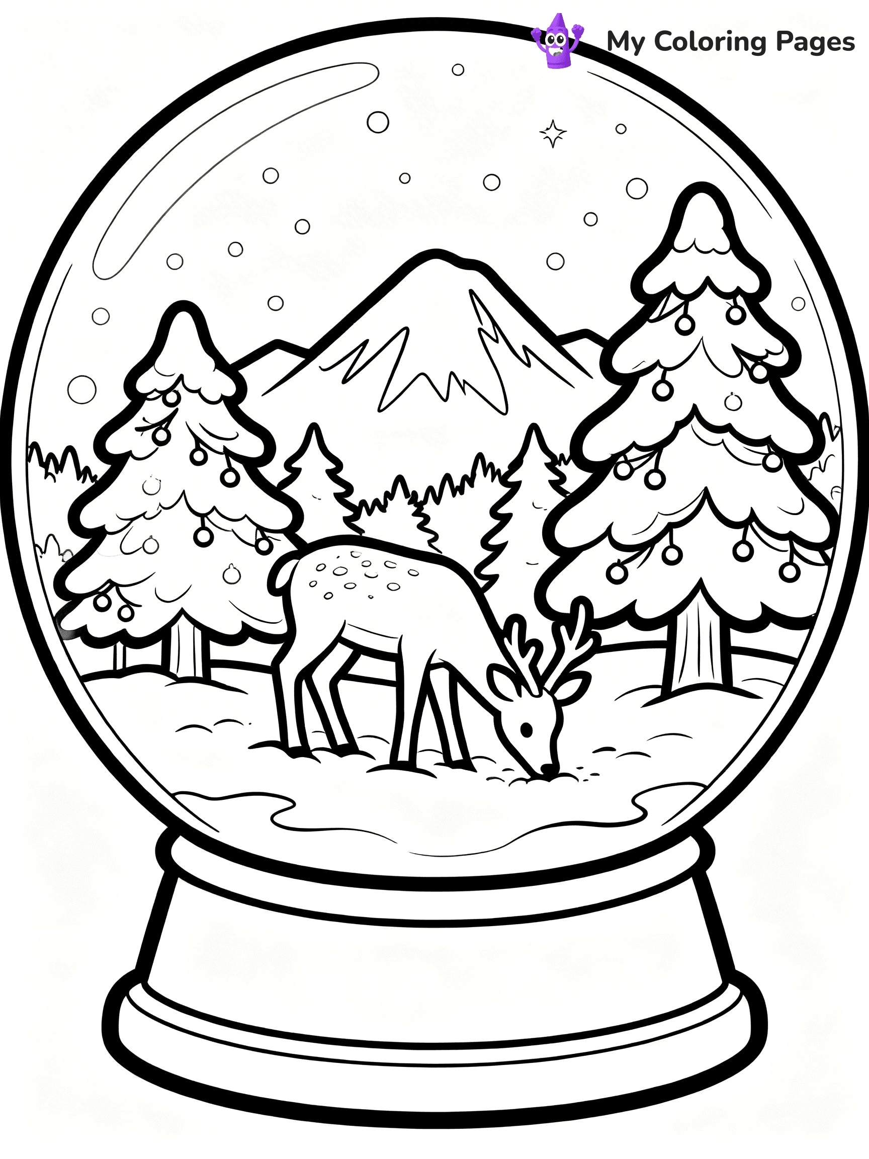 Christmas Snow Globe Coloring Pages - 5