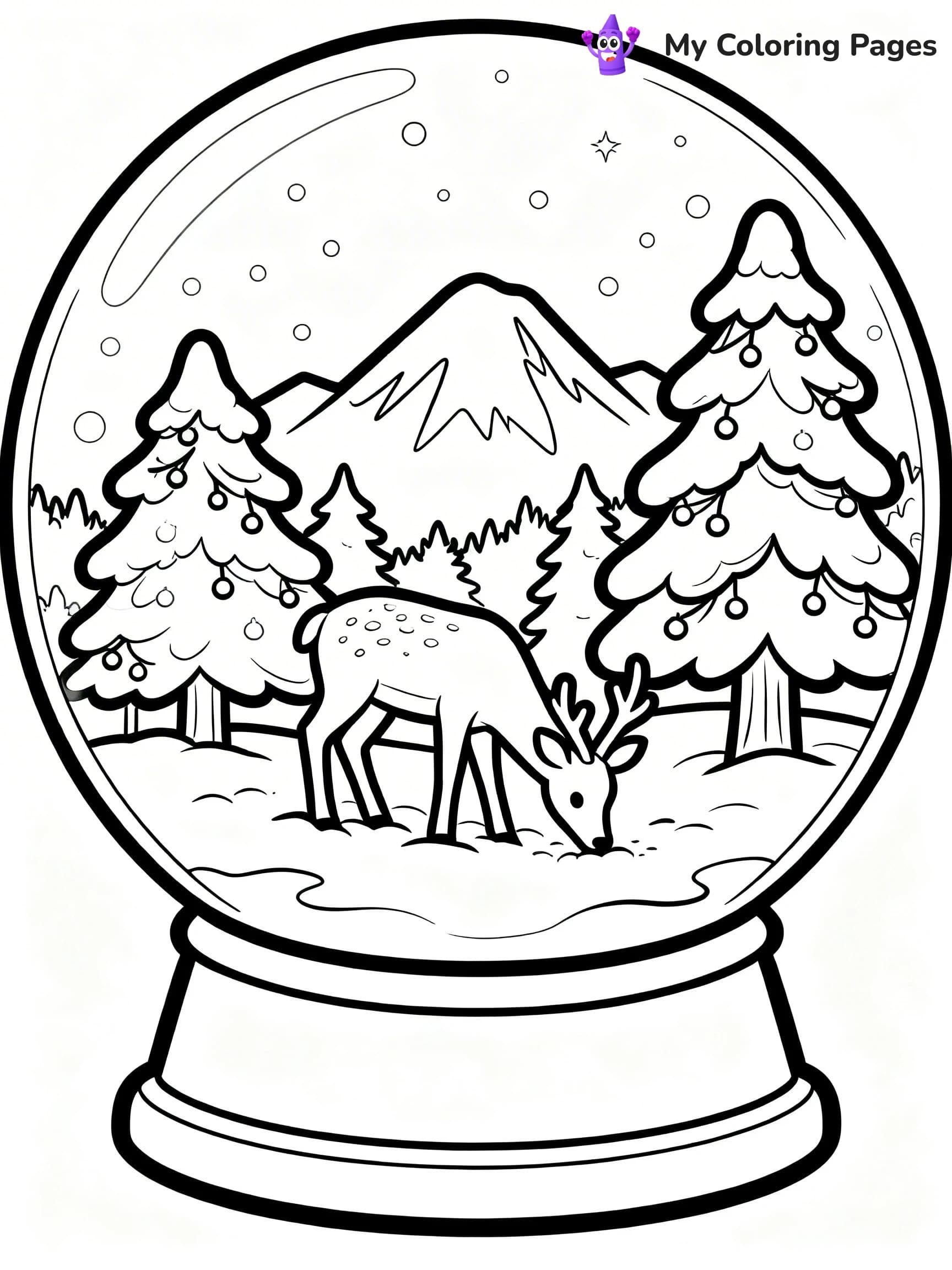 Christmas Snow Globe Coloring Pages - 4
