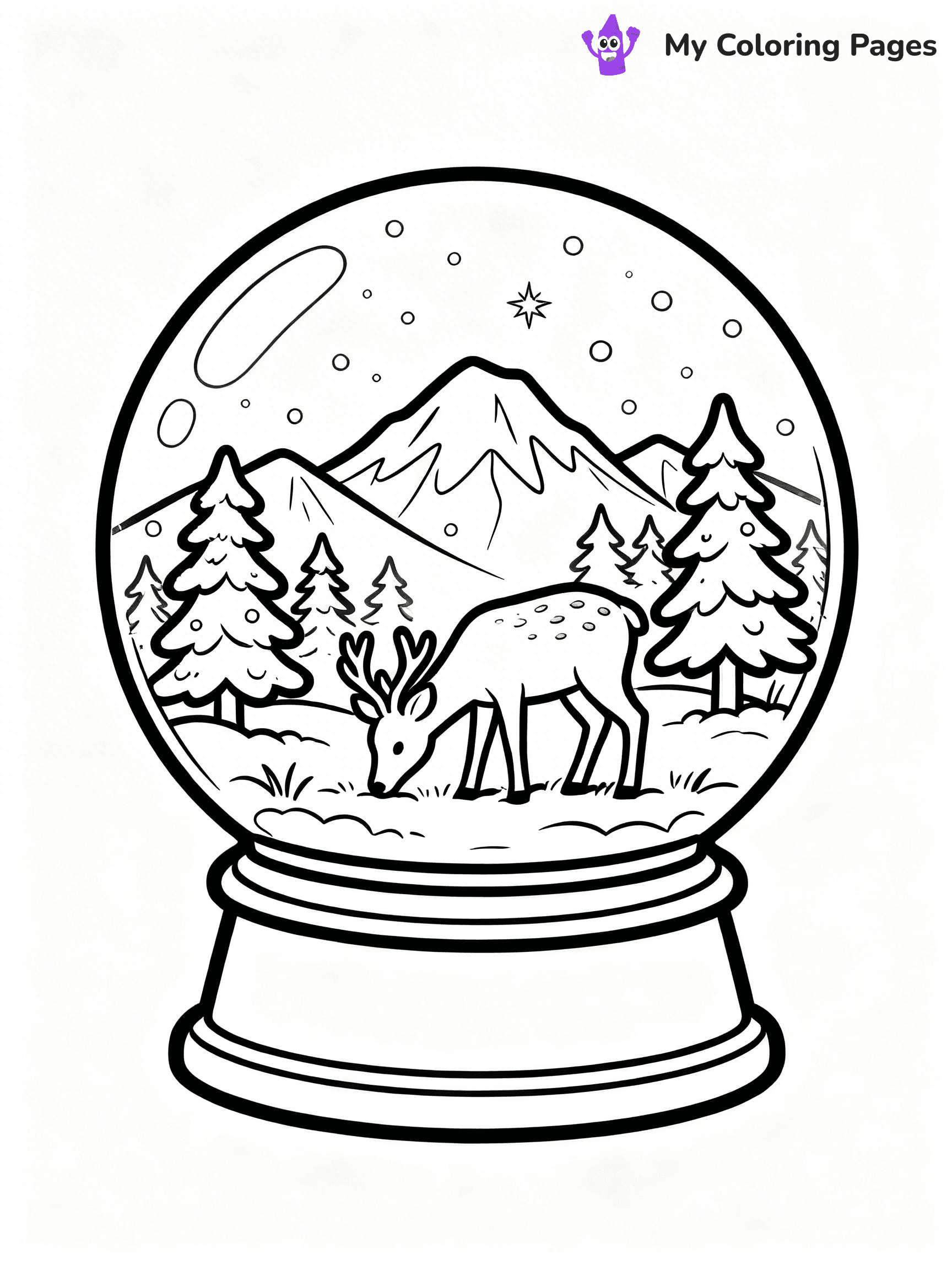 Christmas Snow Globe Coloring Pages - 3