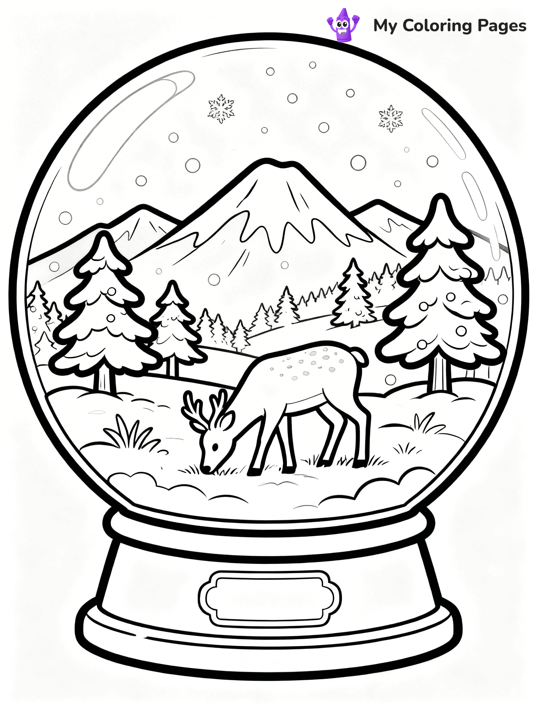 Christmas Snow Globe Coloring Pages - 2