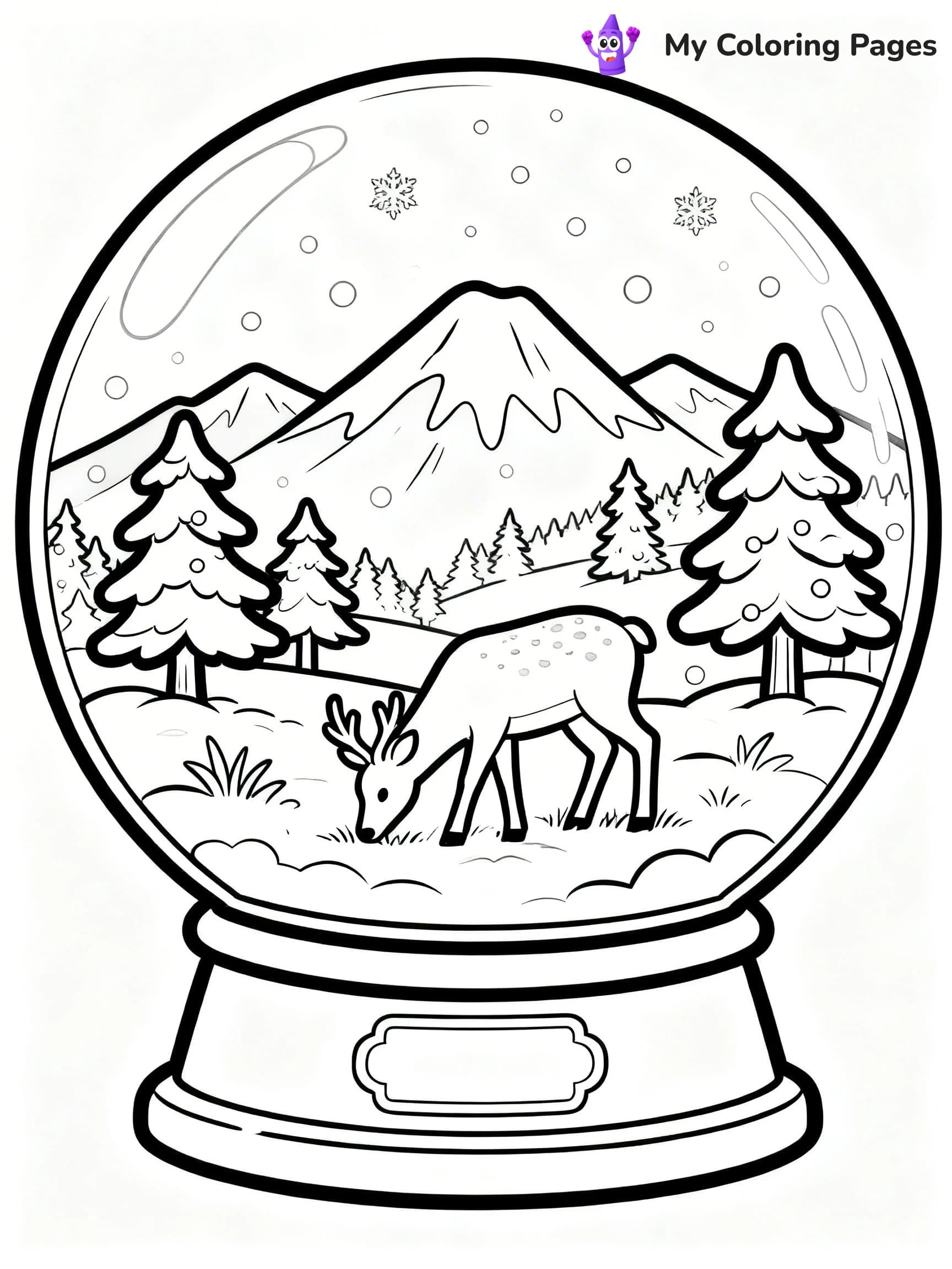 Christmas Snow Globe Coloring Pages - 2