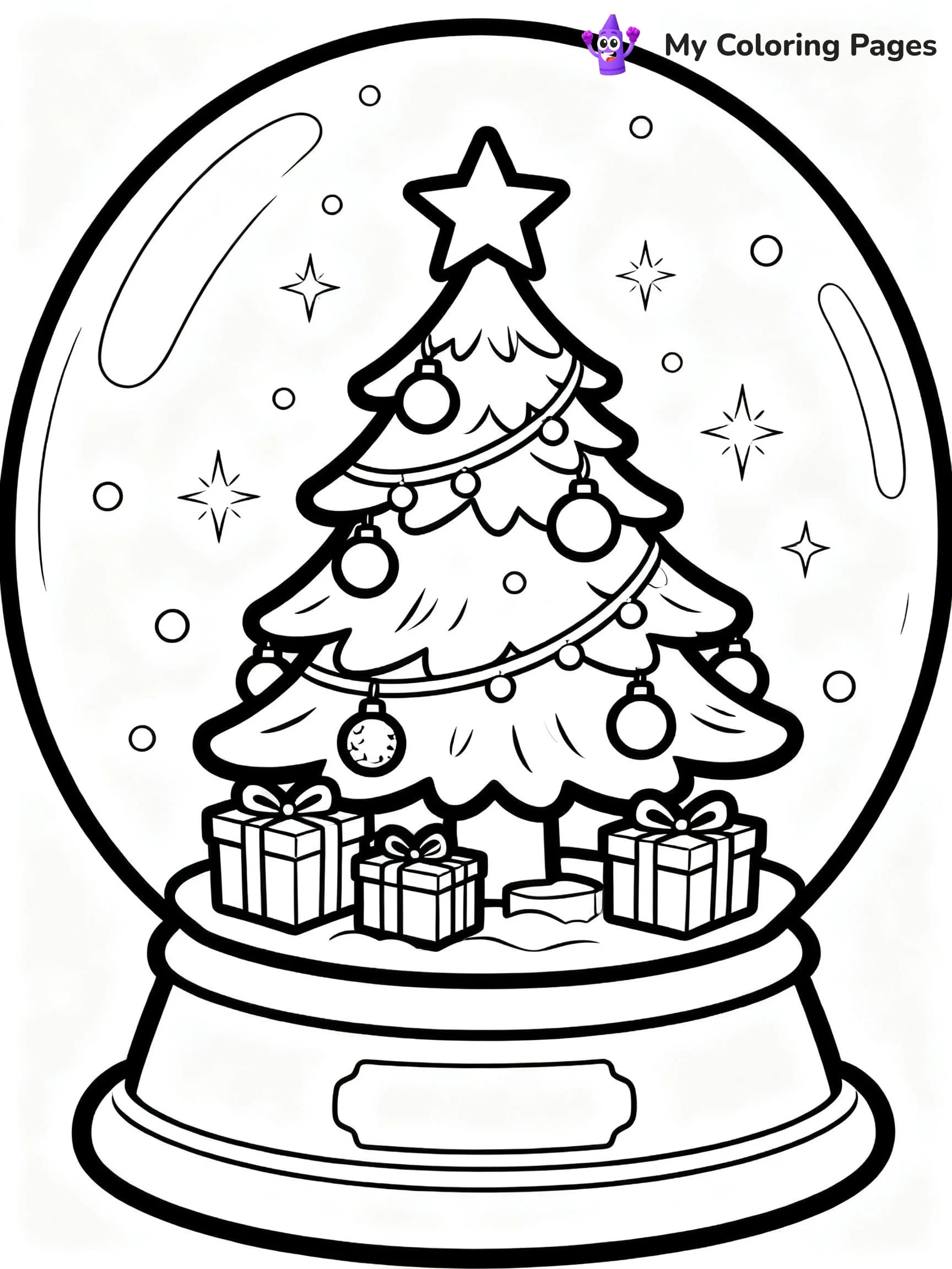 Christmas Snow Globe Coloring Pages - 21