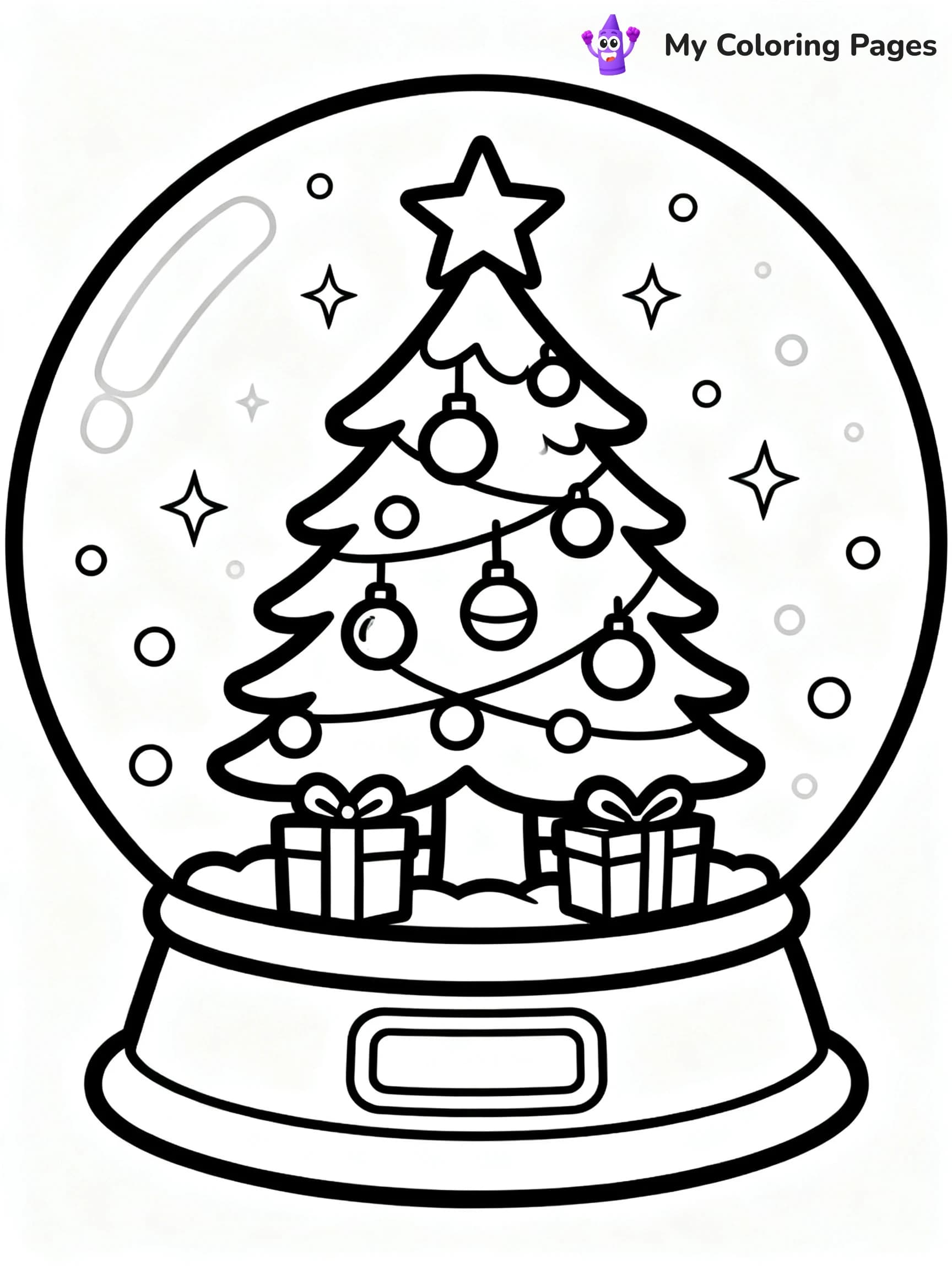 Christmas Snow Globe Coloring Pages - 20