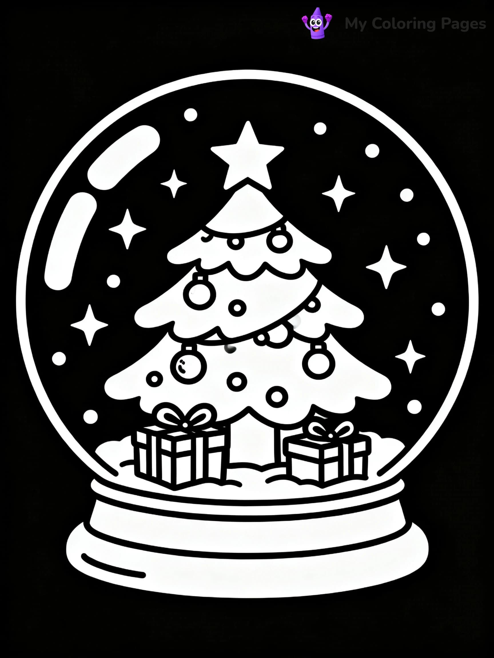 Christmas Snow Globe Coloring Pages - 19
