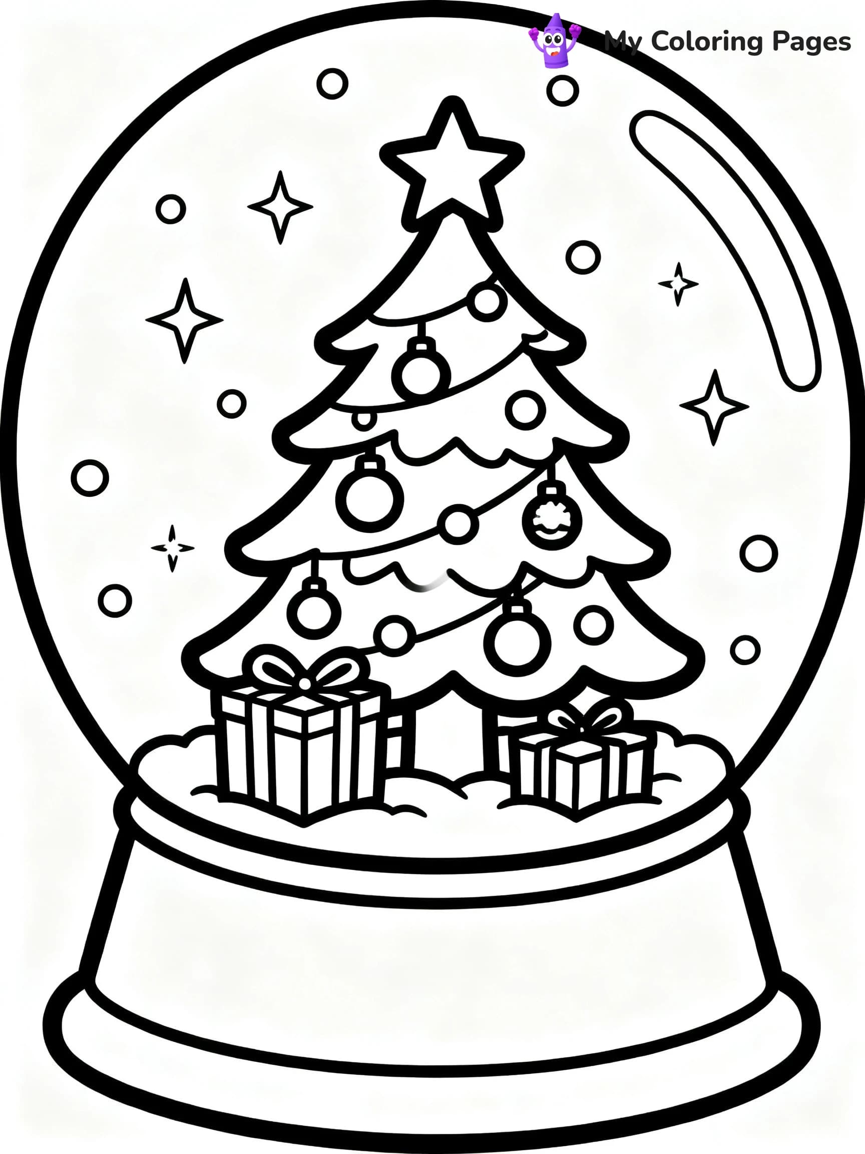 Christmas Snow Globe Coloring Pages - 18